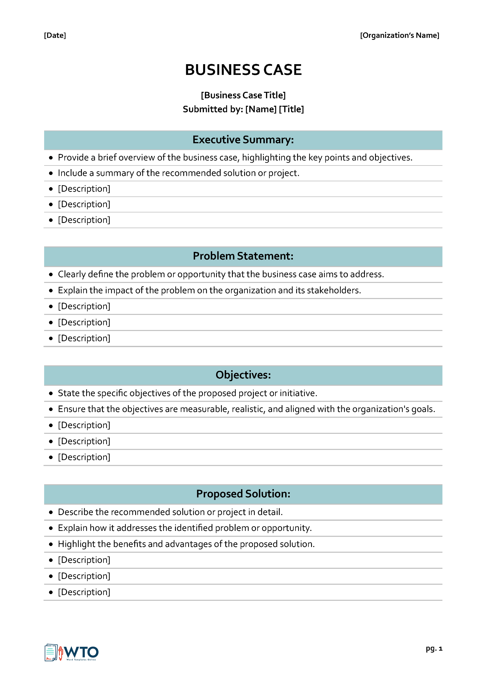 Download Business Case Template