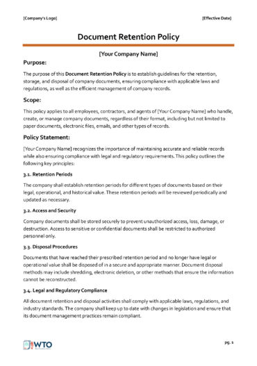 Document Retention Policy 101: Free Templates Samples