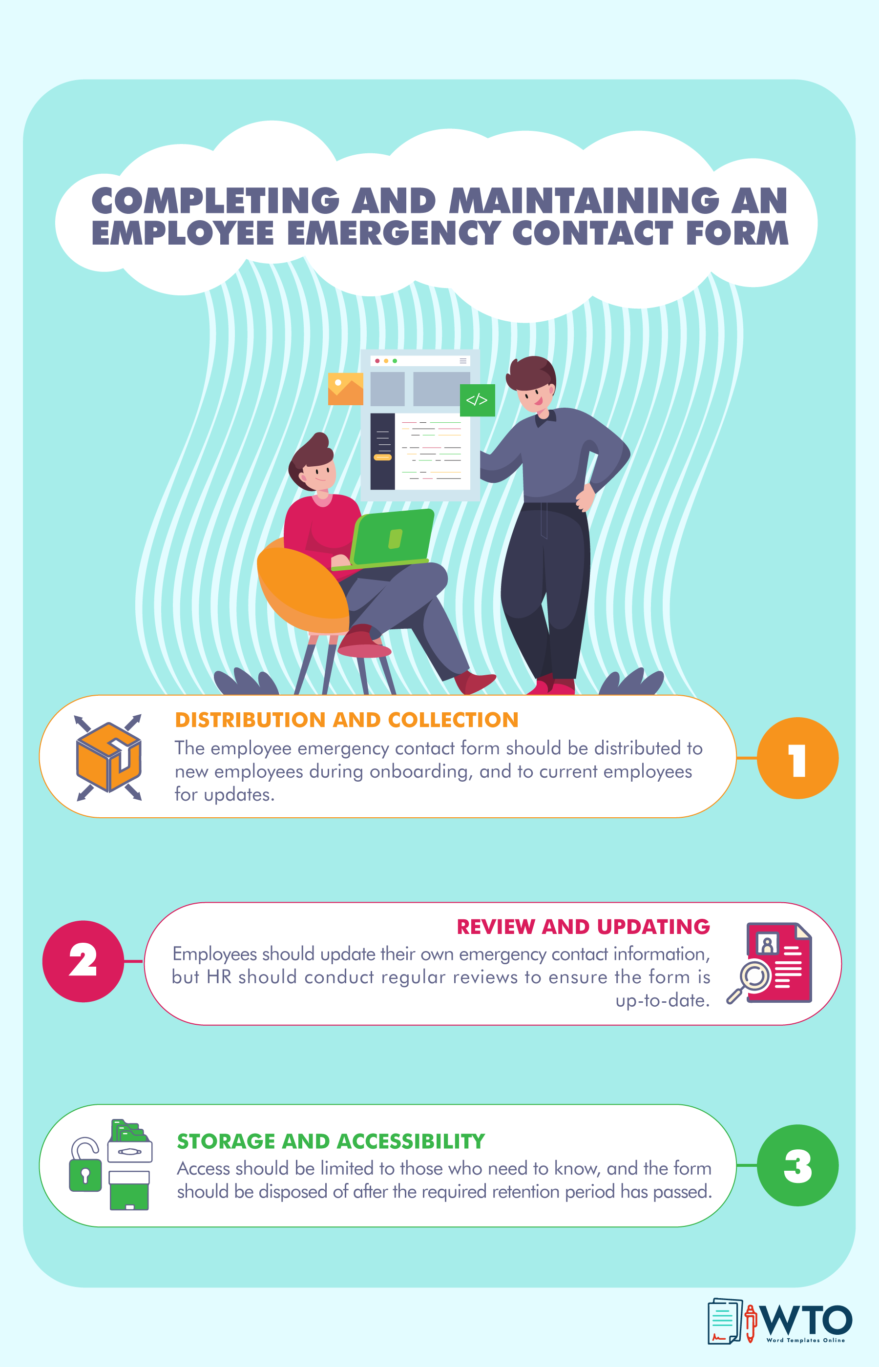 This infographic is about completing & maintaining employee contact form.