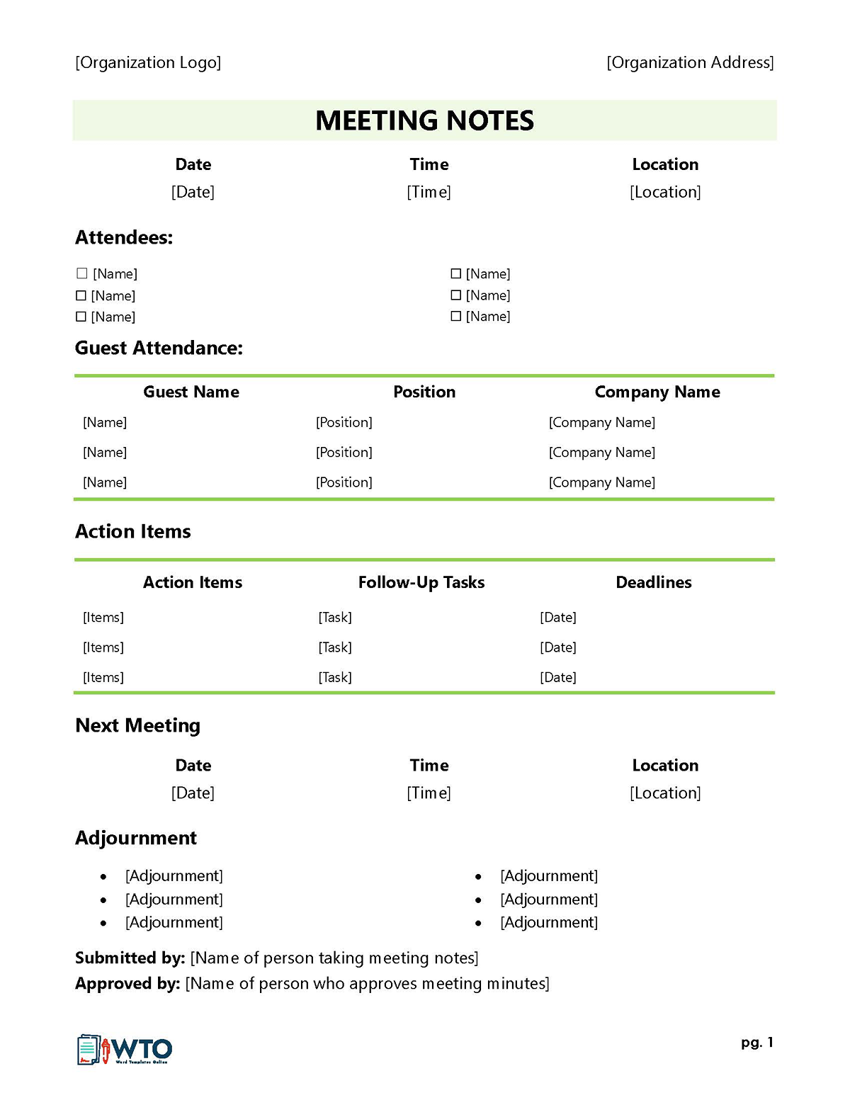 Meeting Agenda Template - Ready-to-Use Word Document