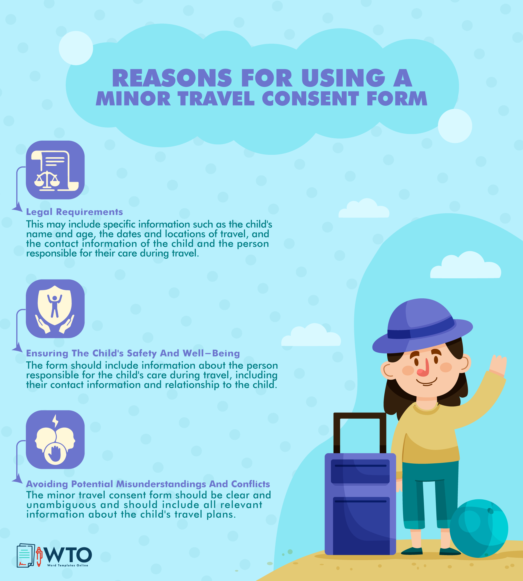 This infographic is about reasons for using minor travel consent form.