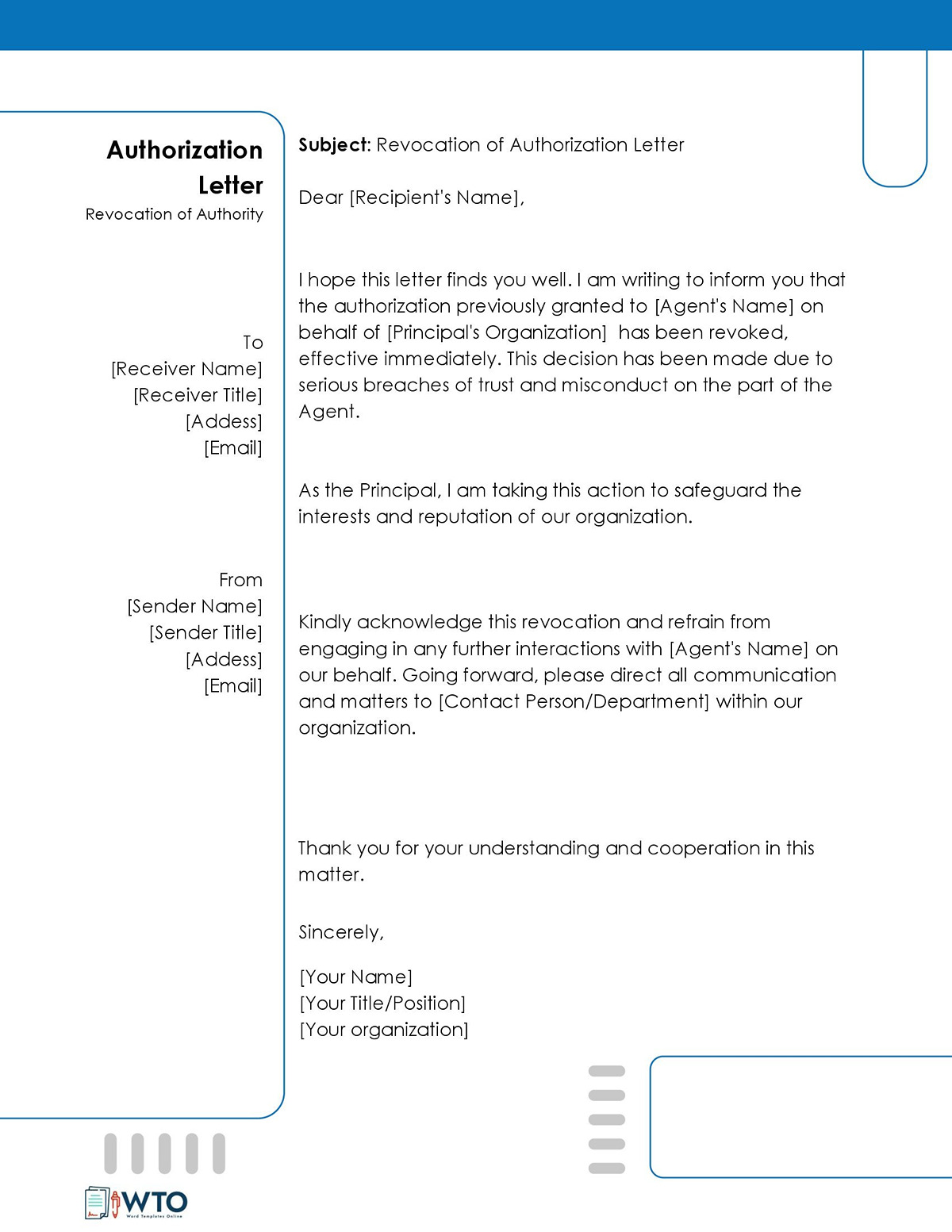 Revoke Authorization LetterTemplate-Free in Ms Word