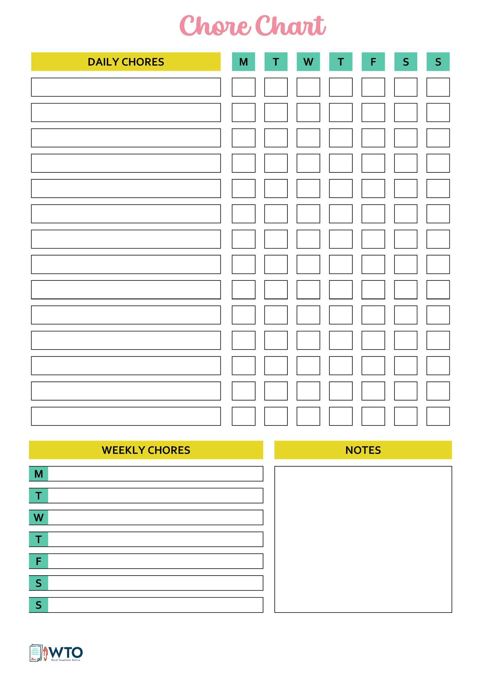 Editable Chore Chart Template: Effective Task Management