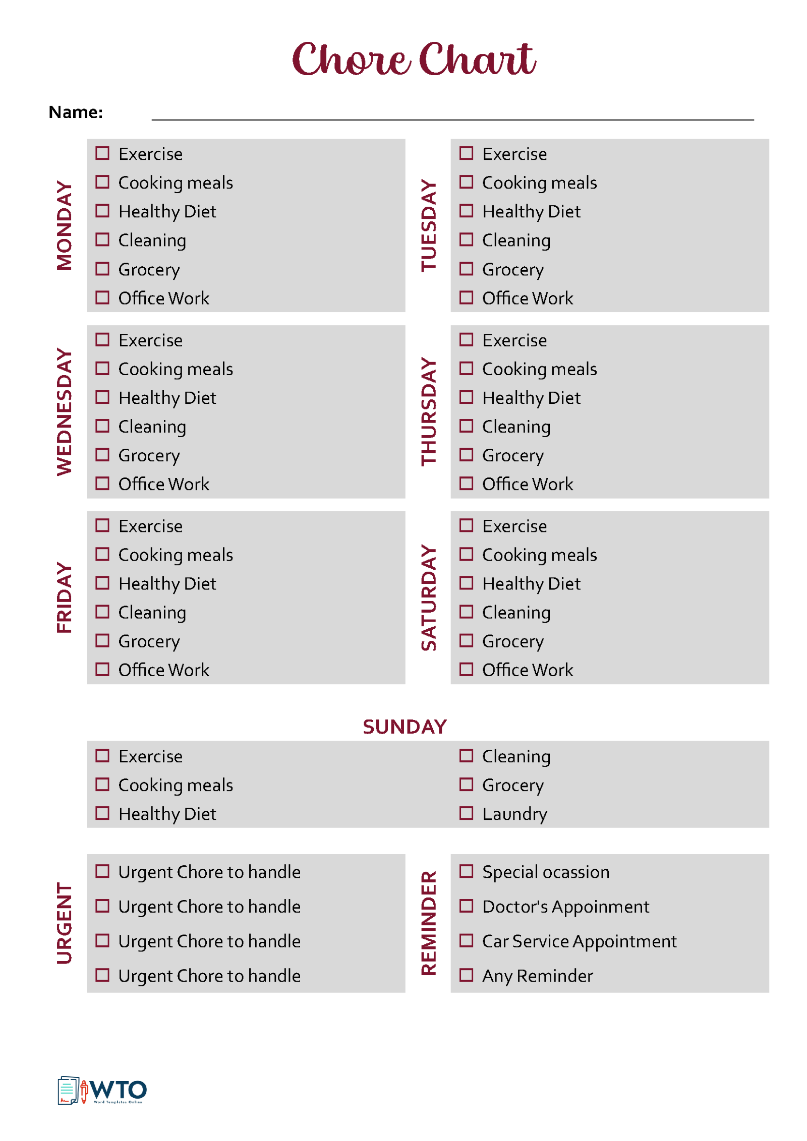 Streamlined Chore Chart Format: Free Download