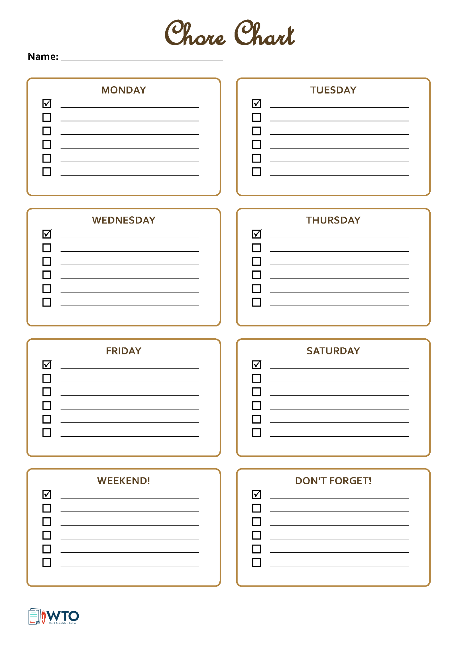 Example Chore Chart for Grown-Ups: Simplify Your Routine