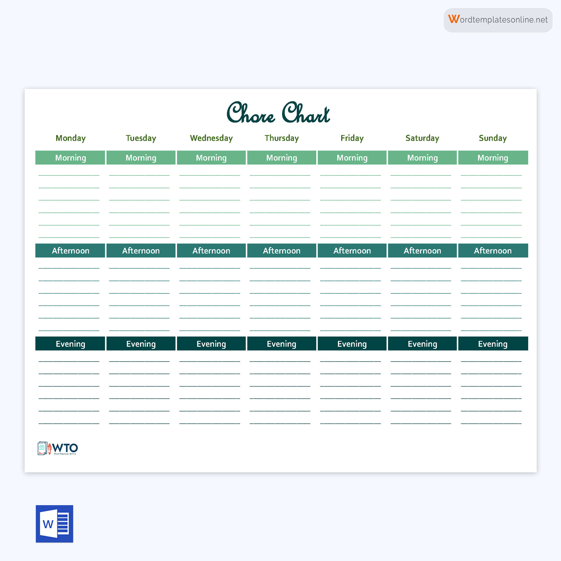 Download Free Adult Chore Chart Template Now
