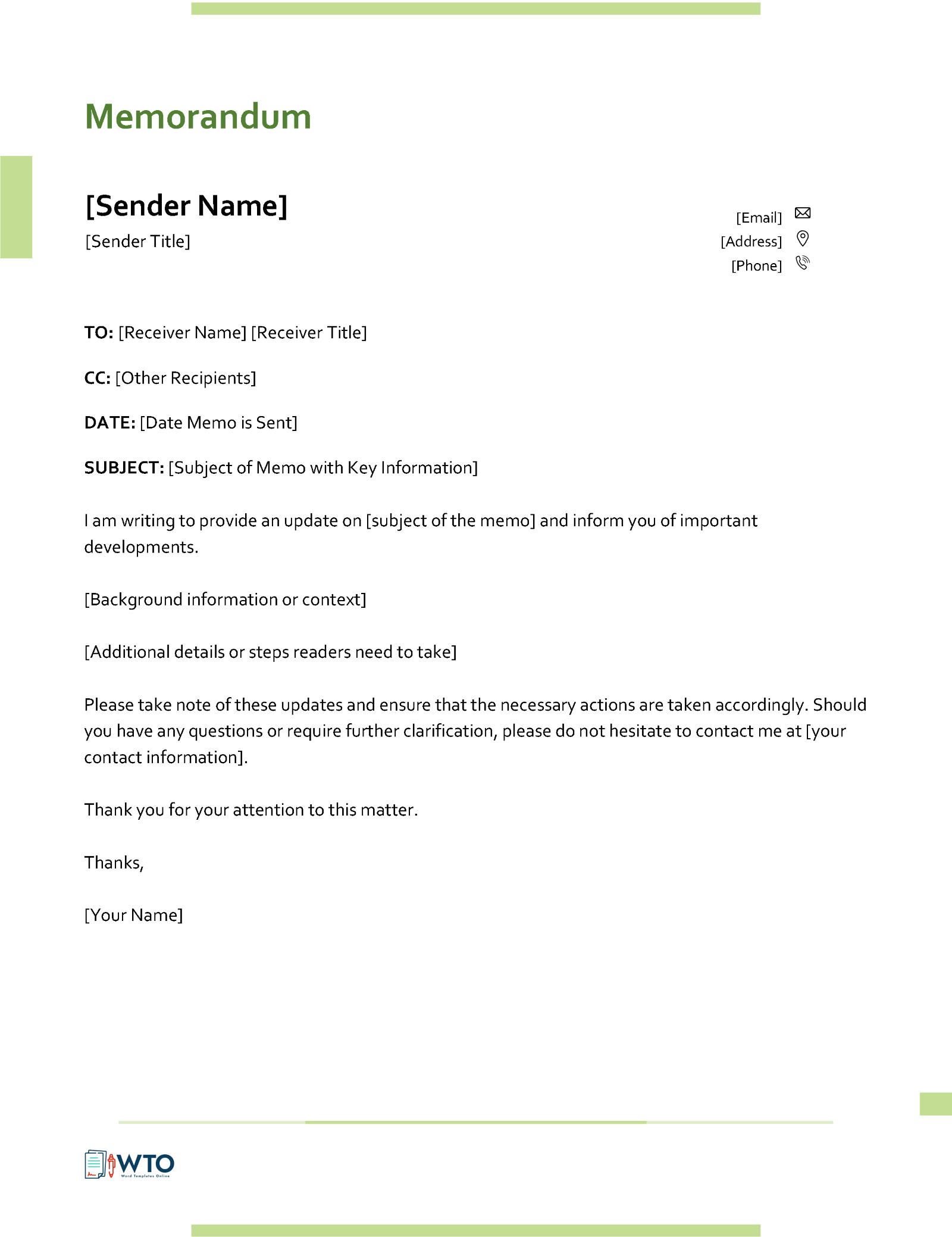 Memo Template for Business Use