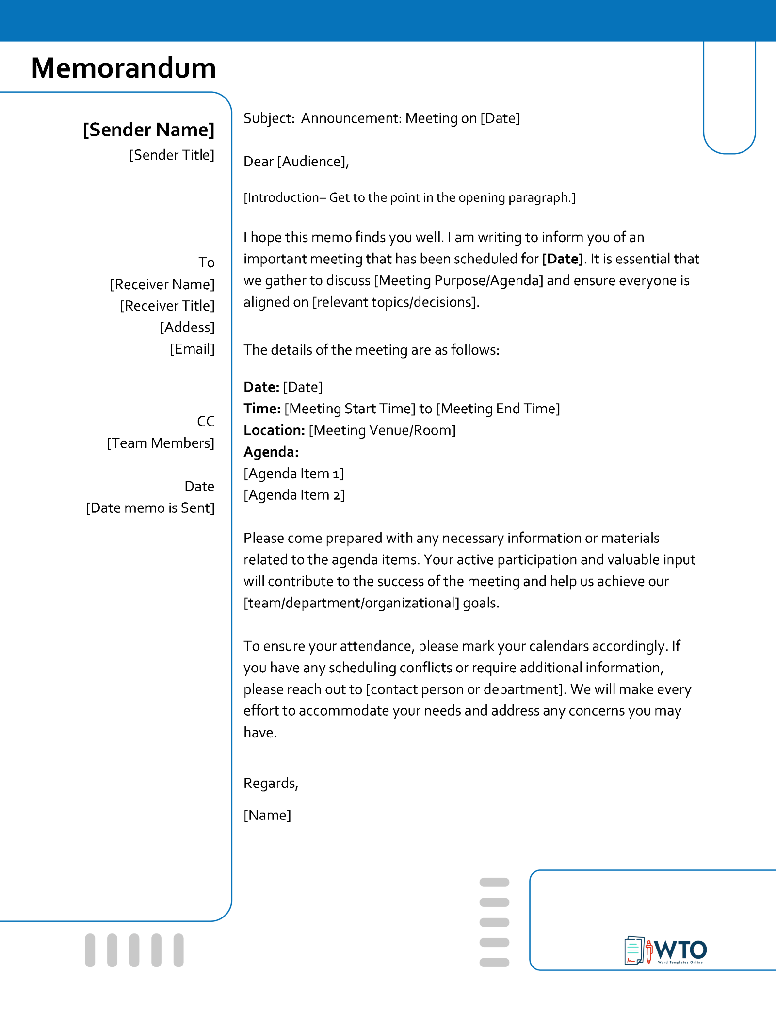 Memo Template with Clean Design