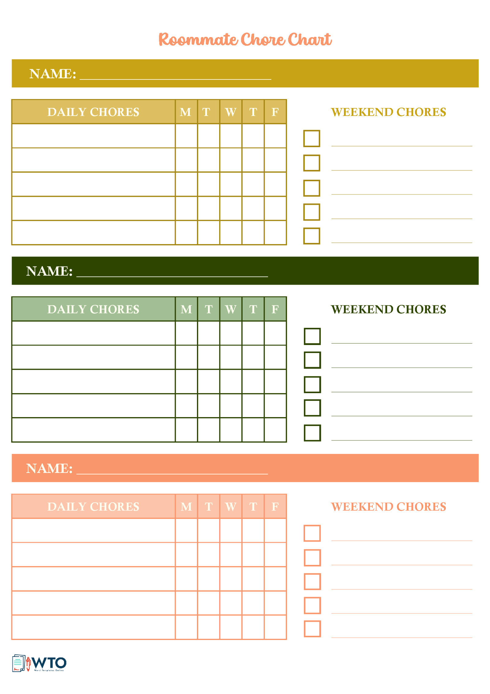 Free Roommate Chore Chart Template: Organize Together