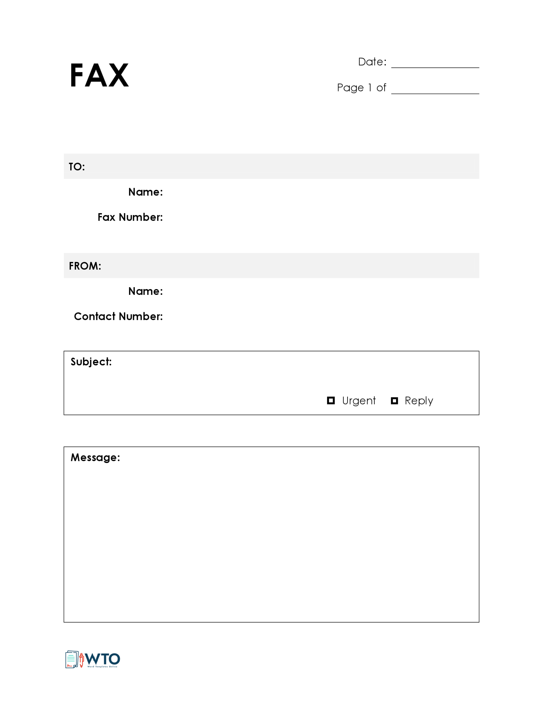 Editable Fax Cover Sheet Template in Word