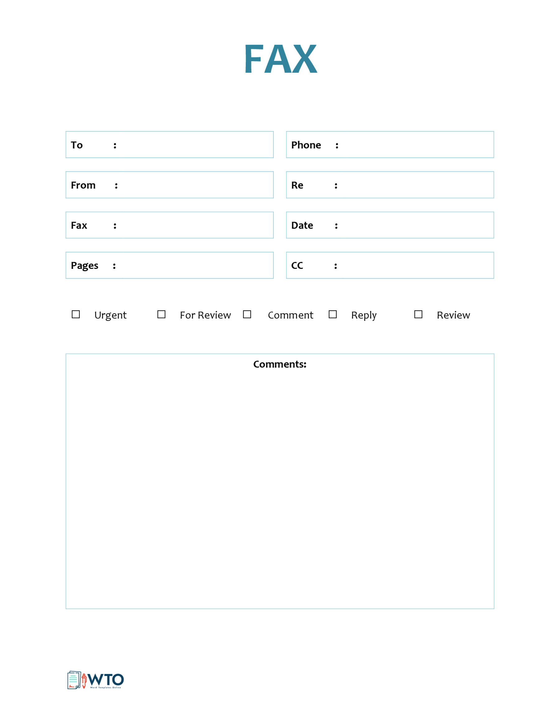 Editable Fax Cover Sheet Example Layout