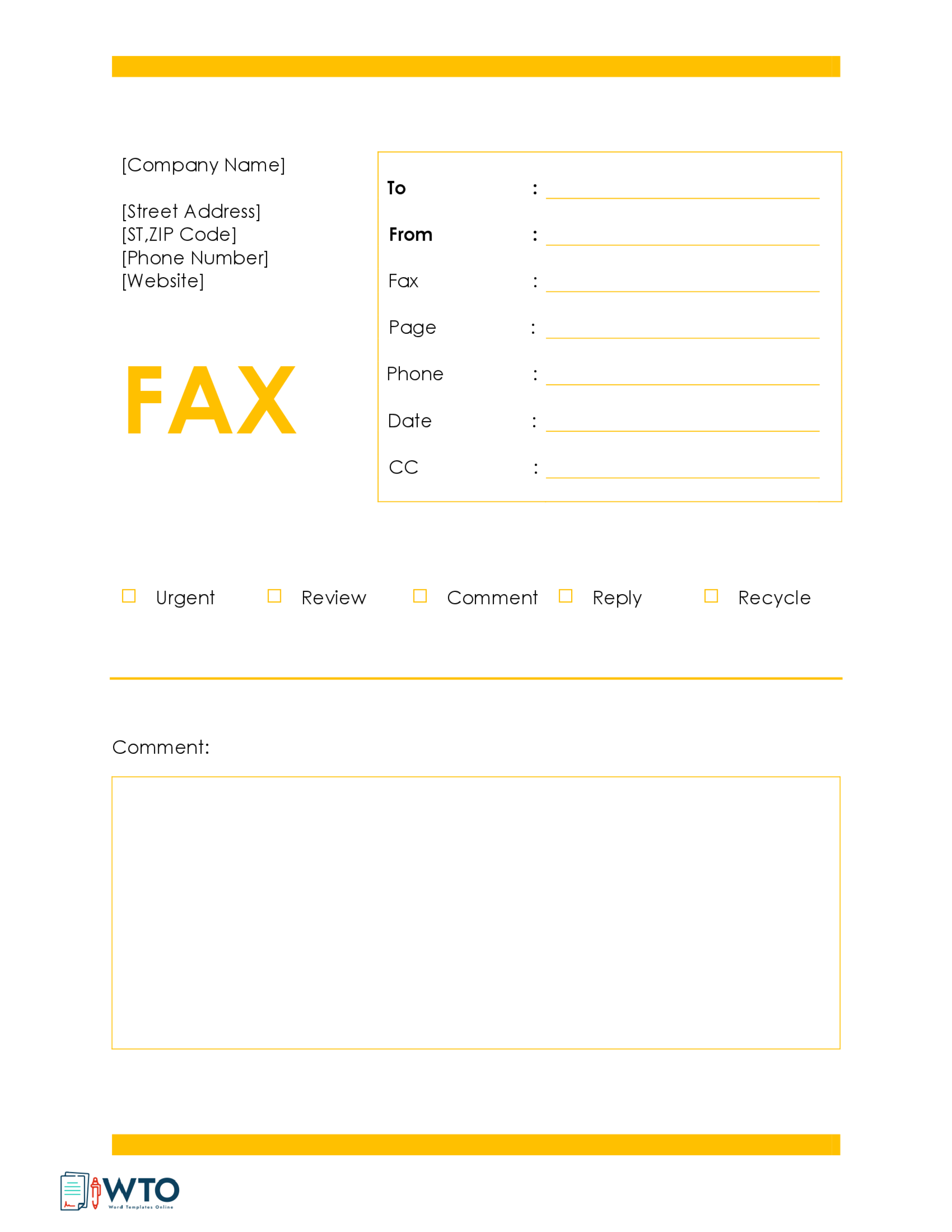 Fax Cover Sheet Template in Word Format