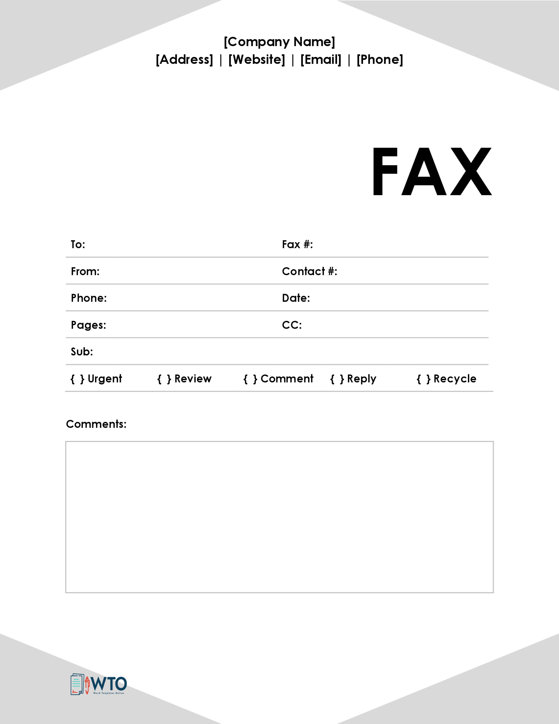 Word Fax Cover Sheet Template