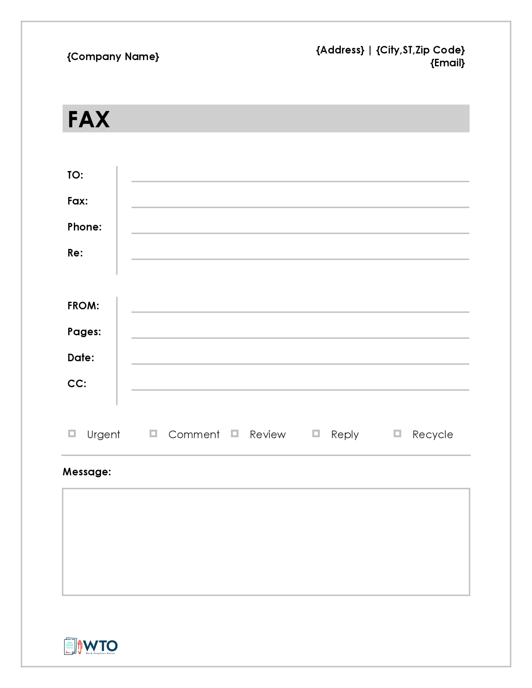 Downloadable Fax Cover Sheet Example