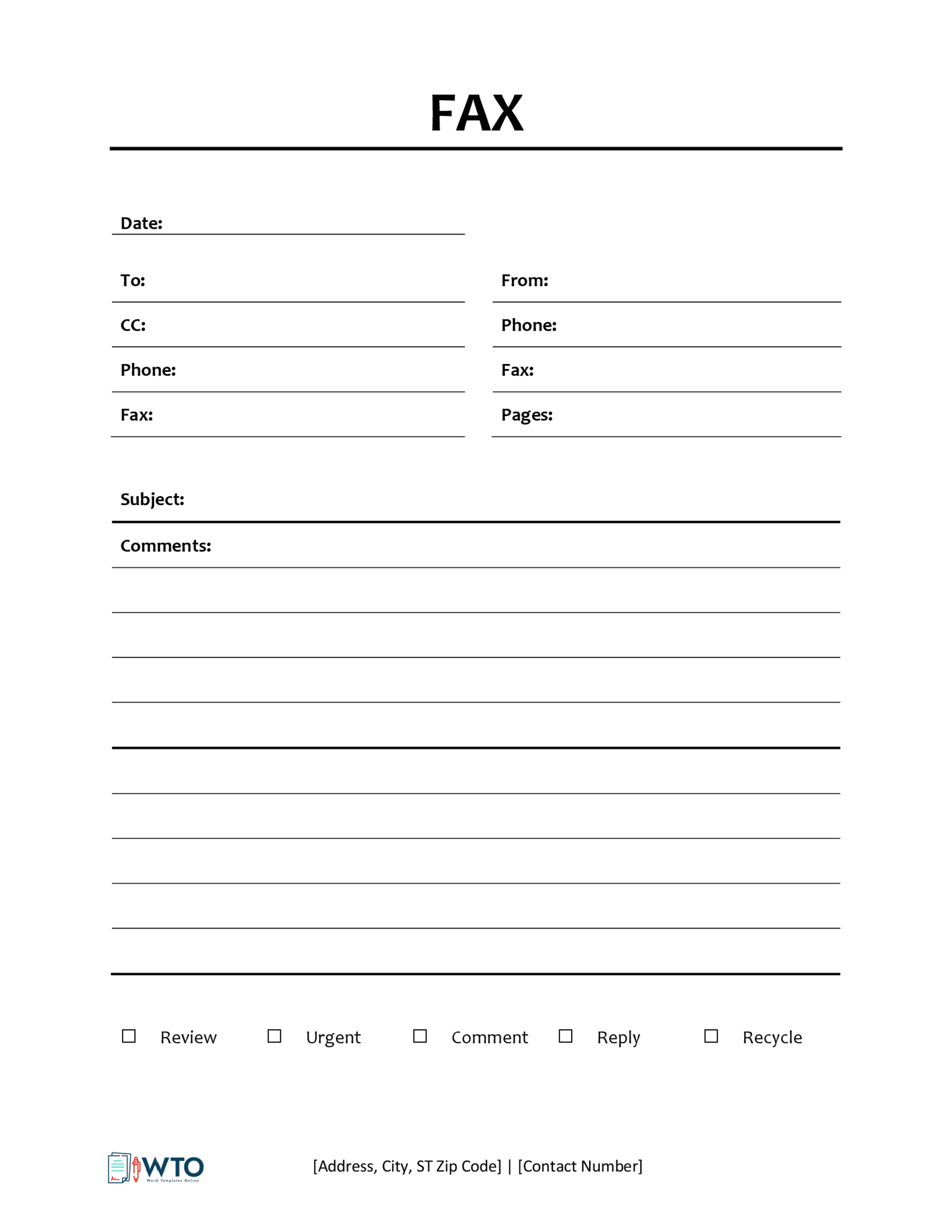 Fax Cover Sheet Template for Free