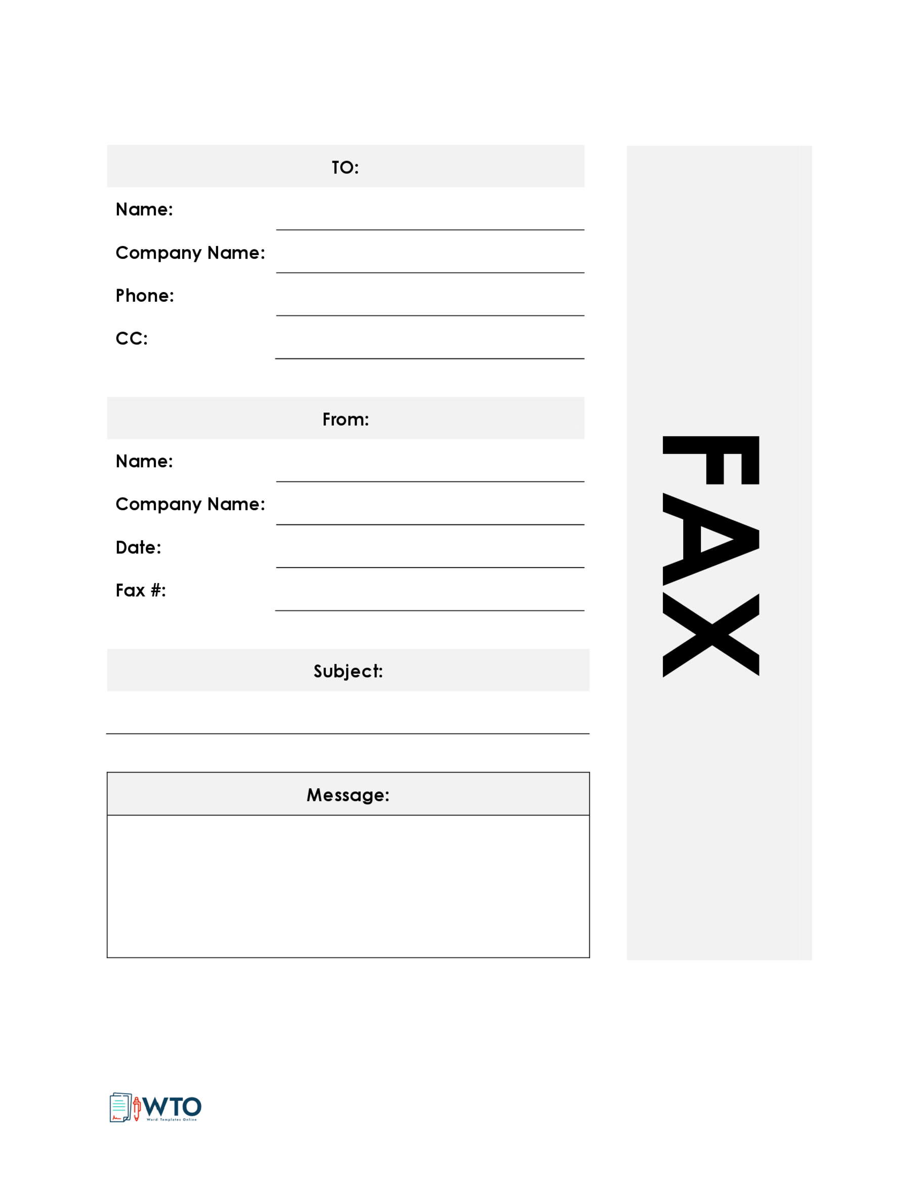 Editable Fax Cover Sheet Word Template