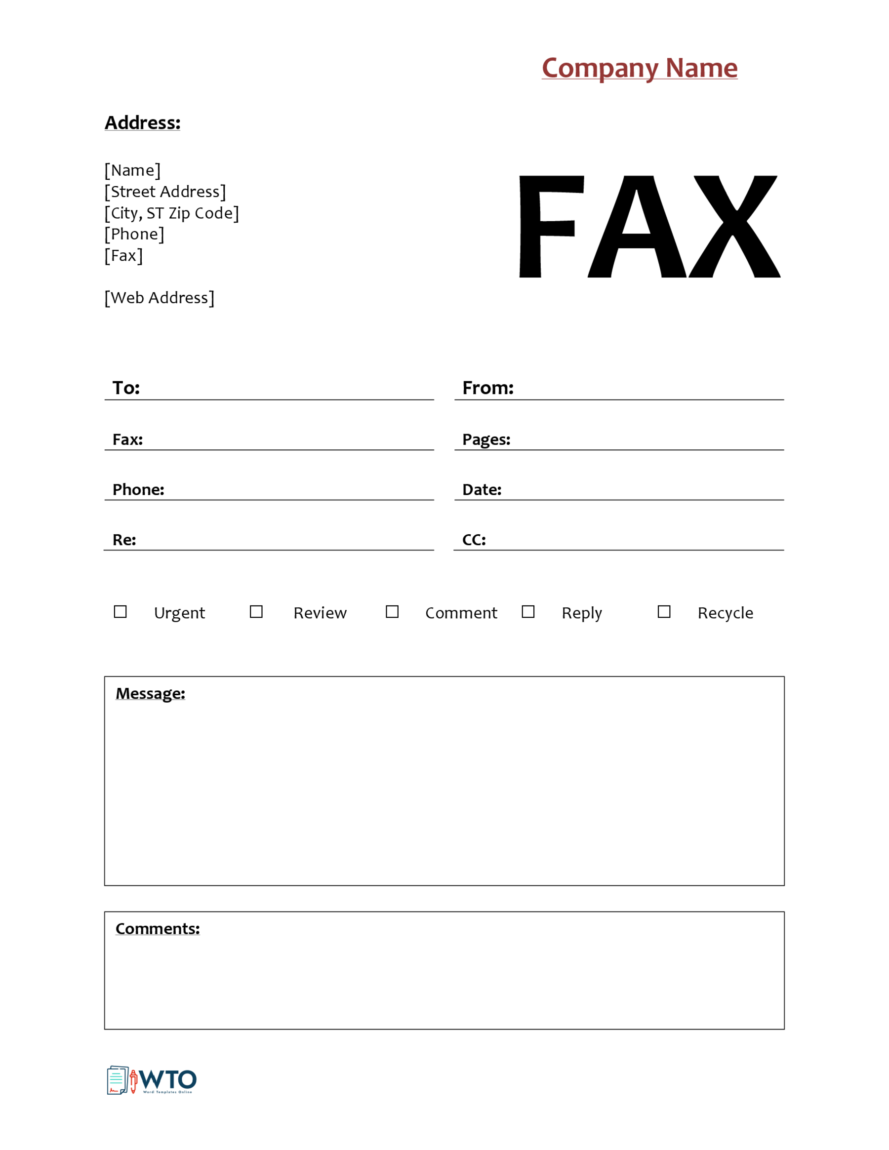 Editable Fax Cover Sheet Format