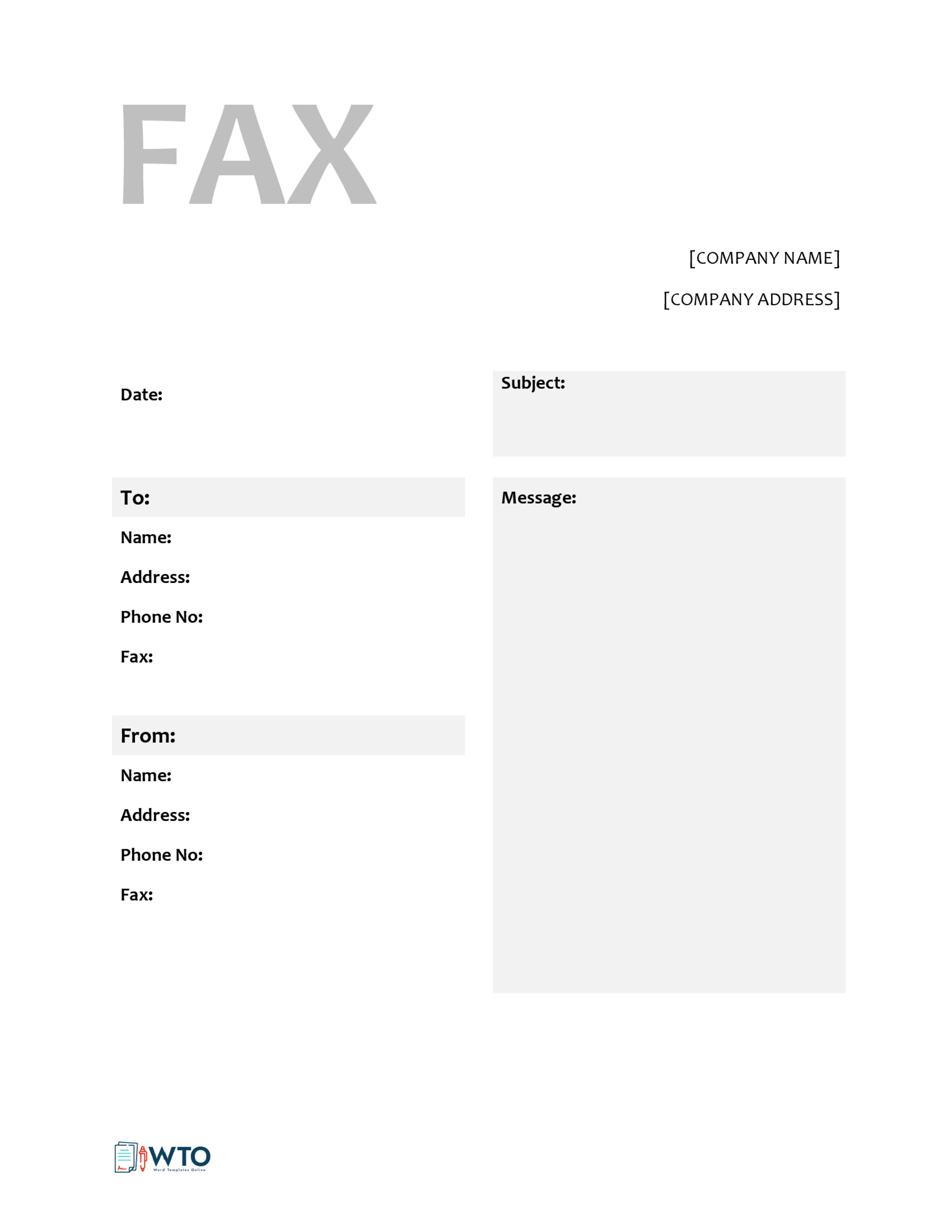 Blank Fax Cover Sheet Format