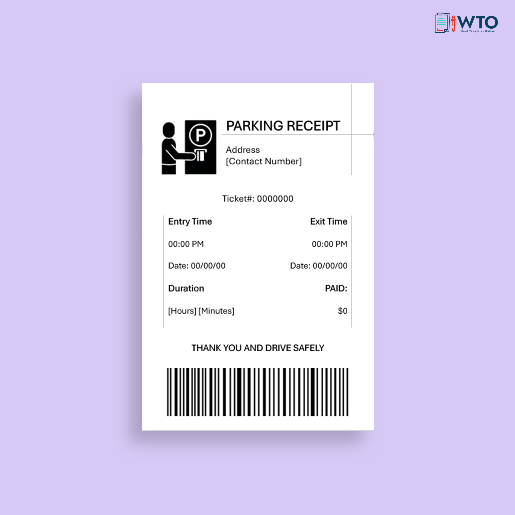 Parking Receipt Template Word Document