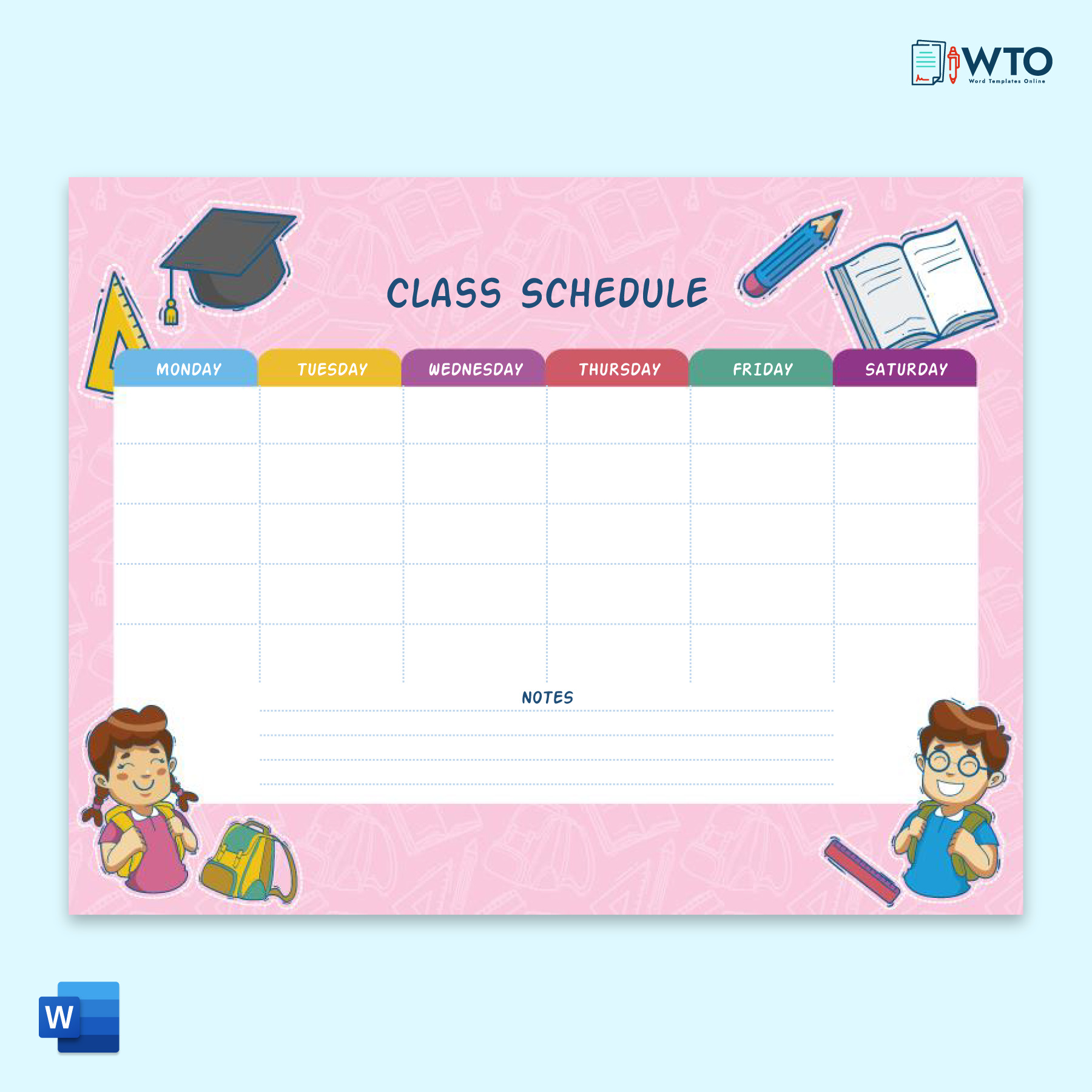 Sample School Schedule Format