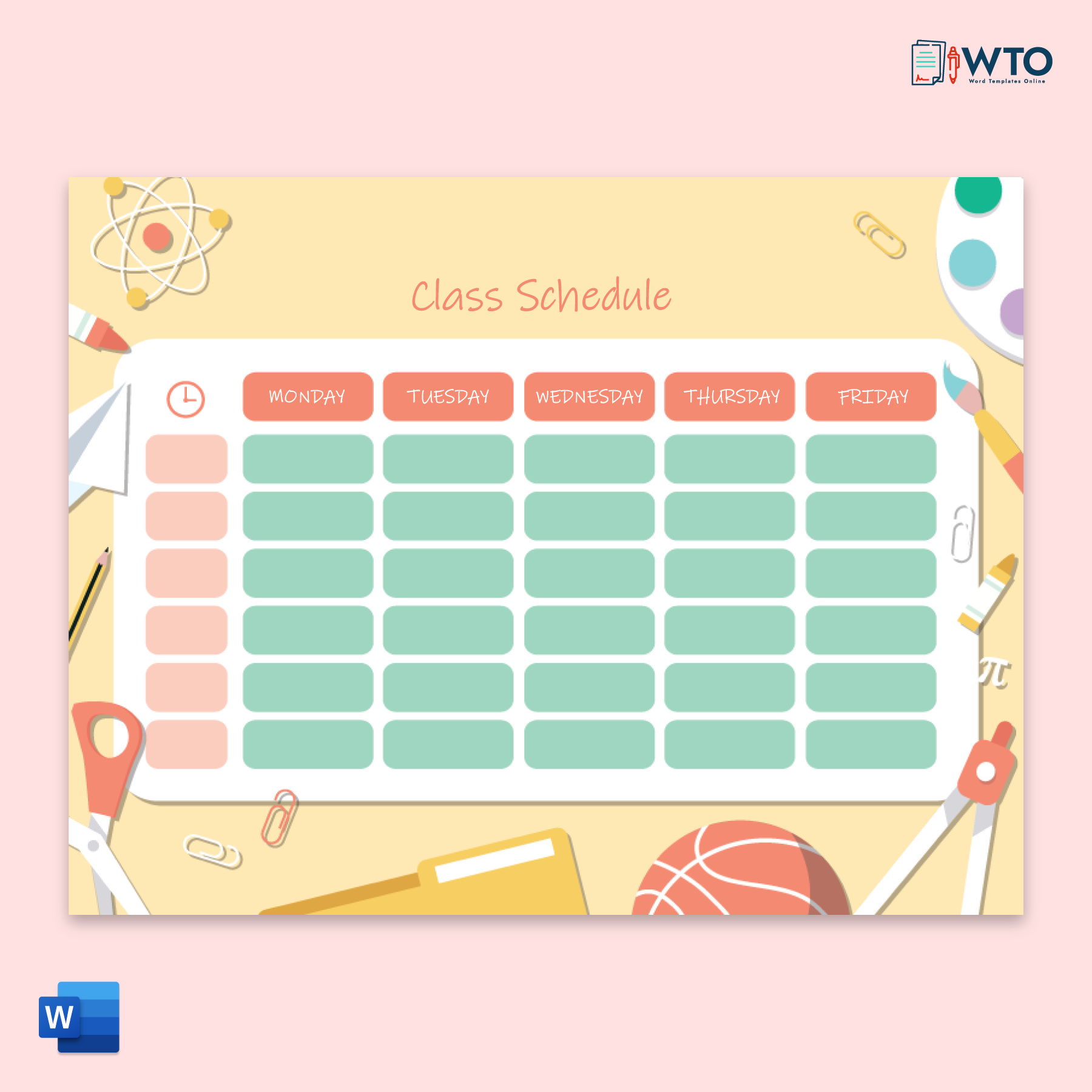 Printable School Timetable Example