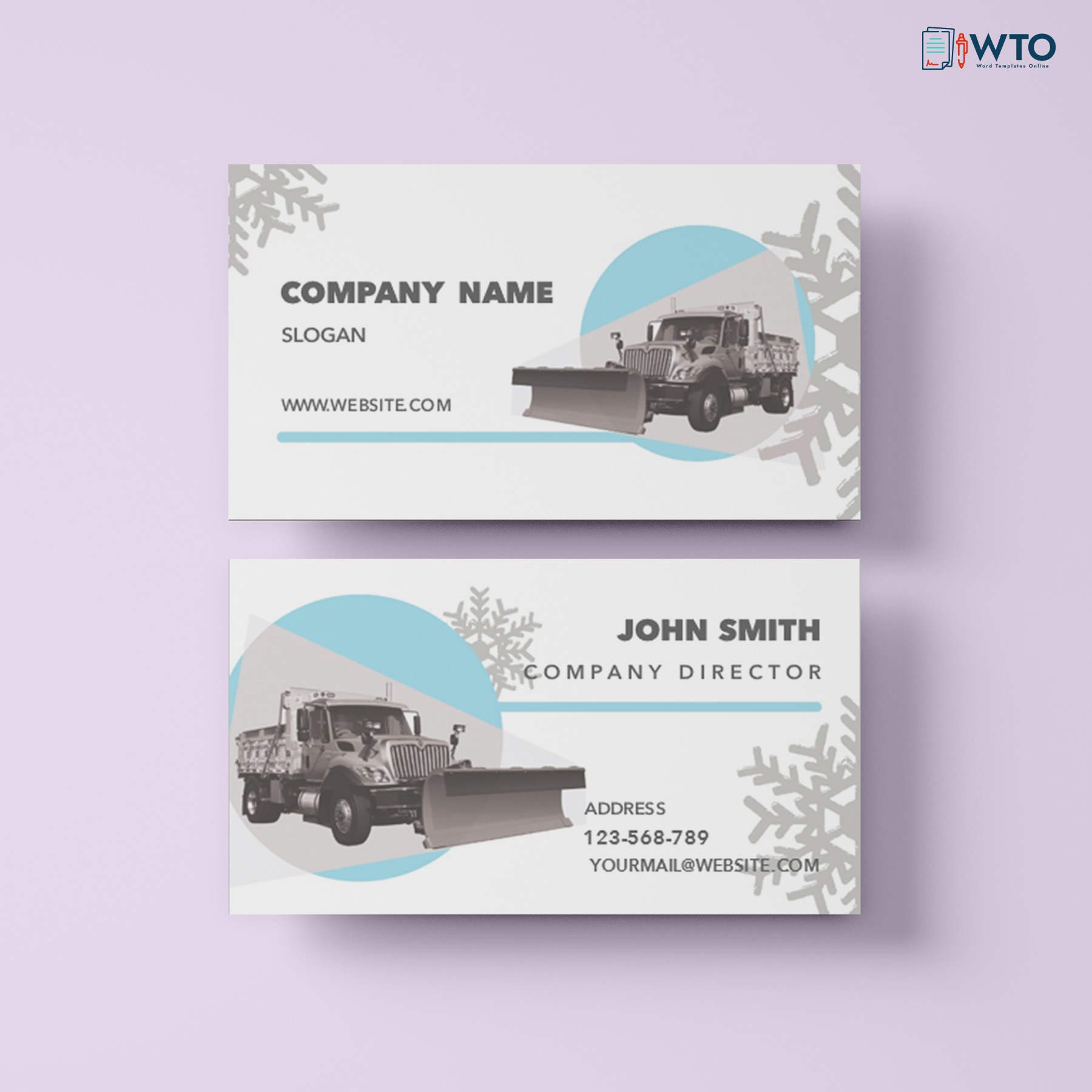 Downloadable Snow Removal Business Card Sample