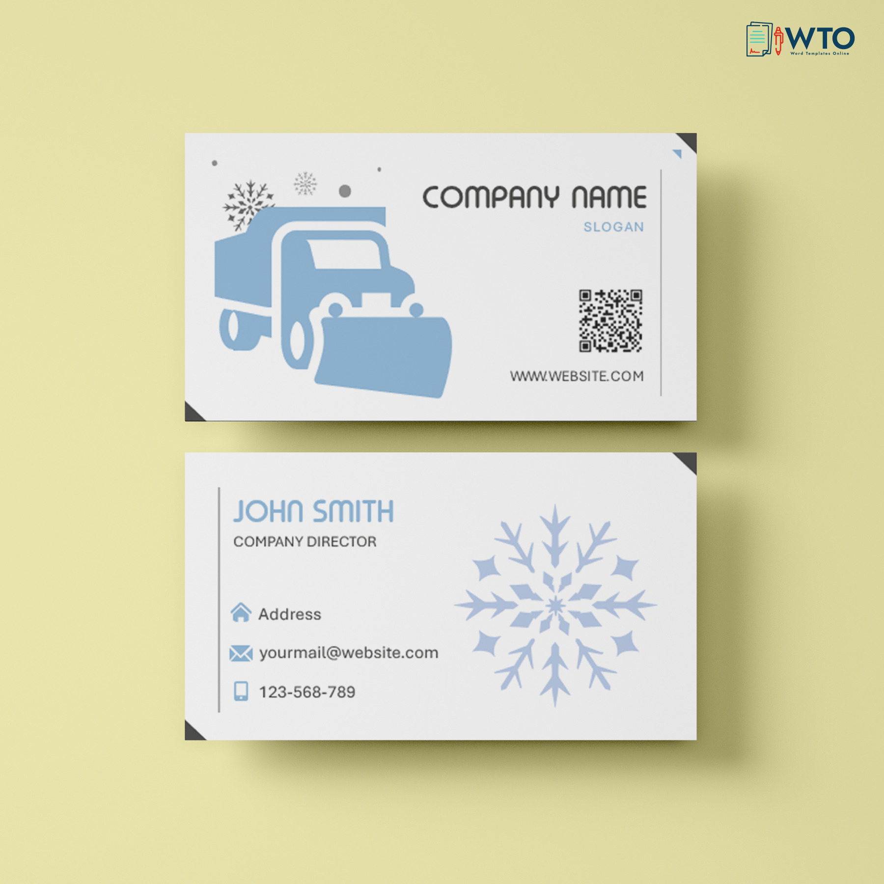Snow Removal Business Card Template Layout