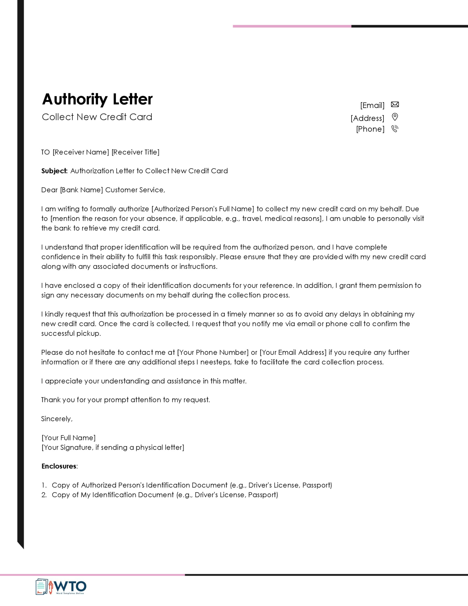 Authorization Letter to Claim Template-Ms word Format
