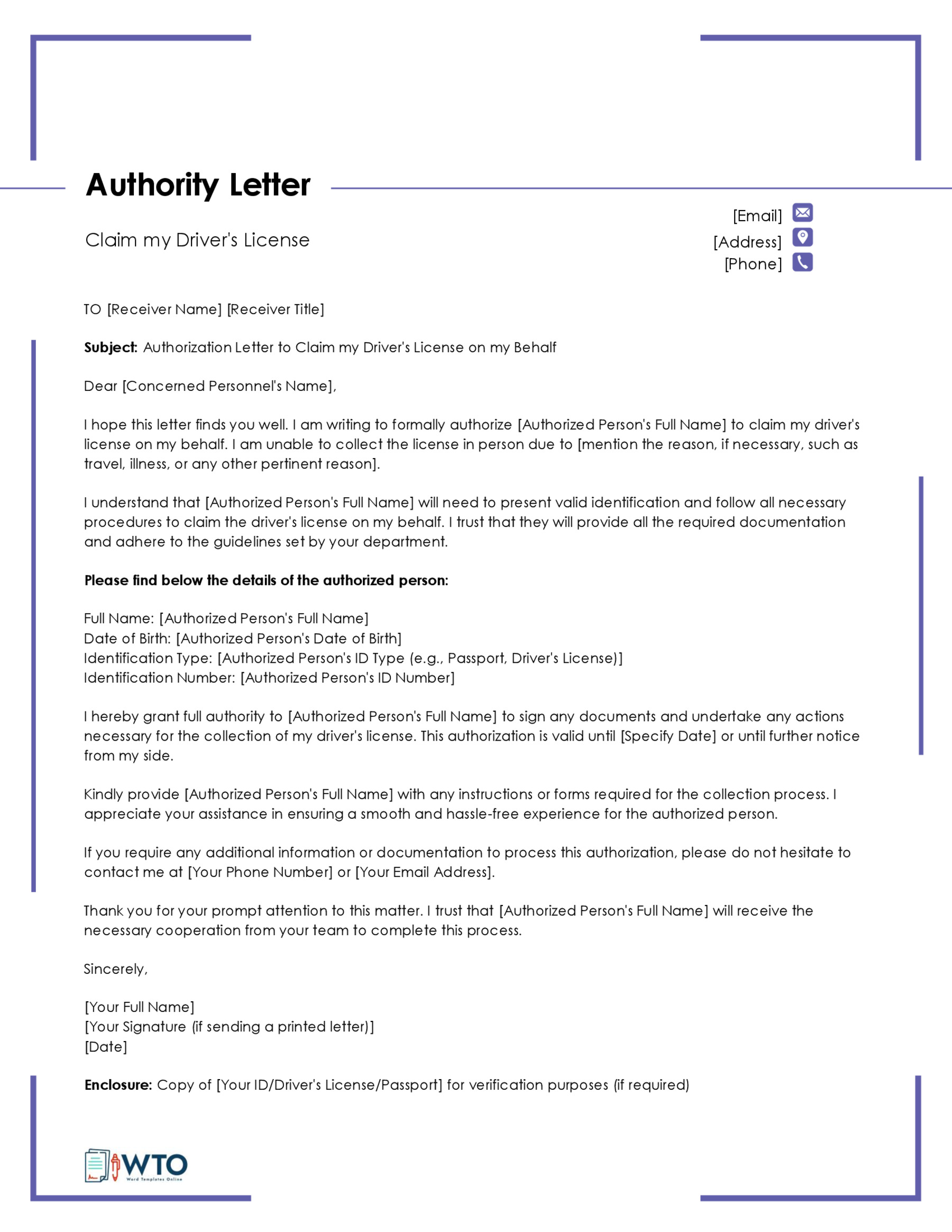 Authorization Letter to Claim Template-Downloadable