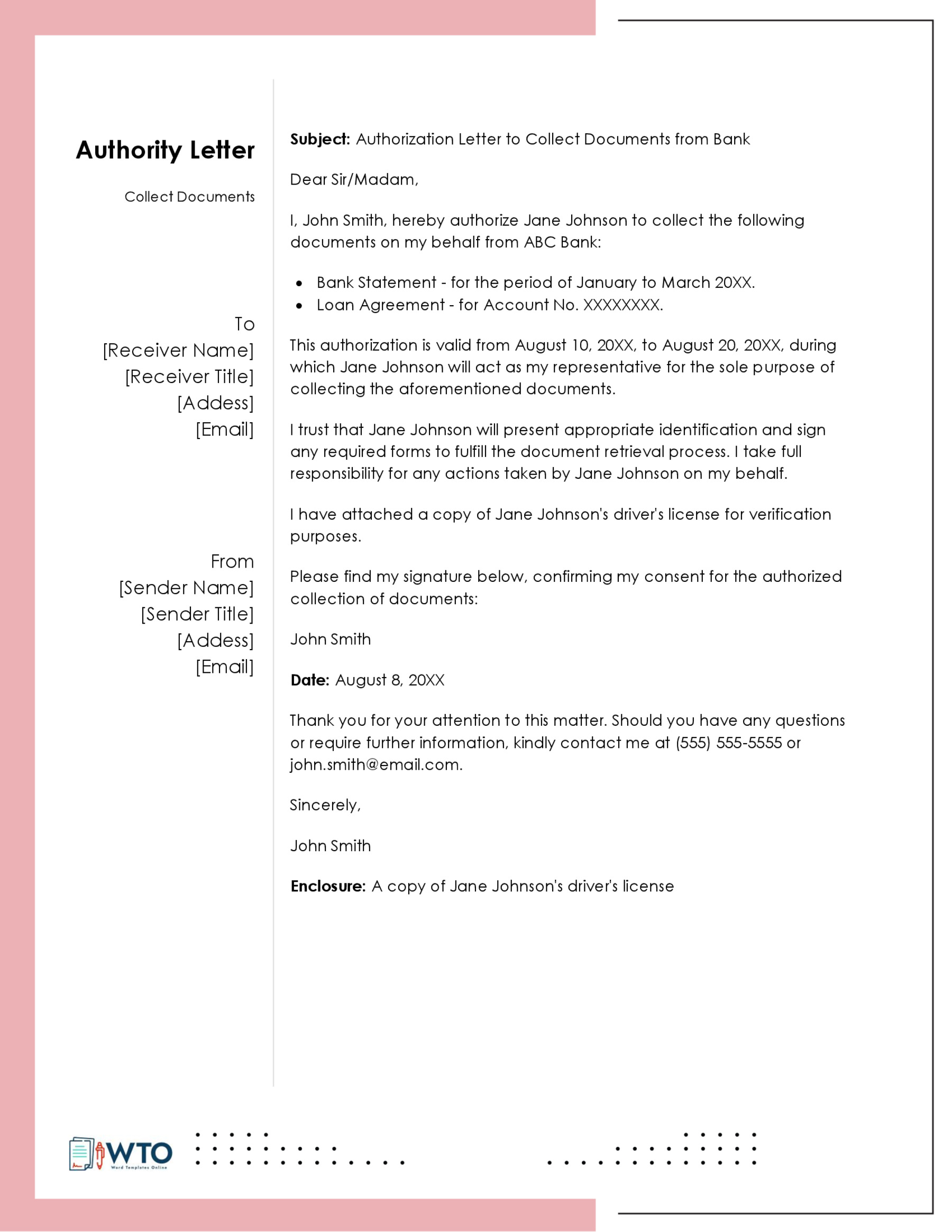 Authorization Letter to Collect Documents sample-Ms Word Free Download