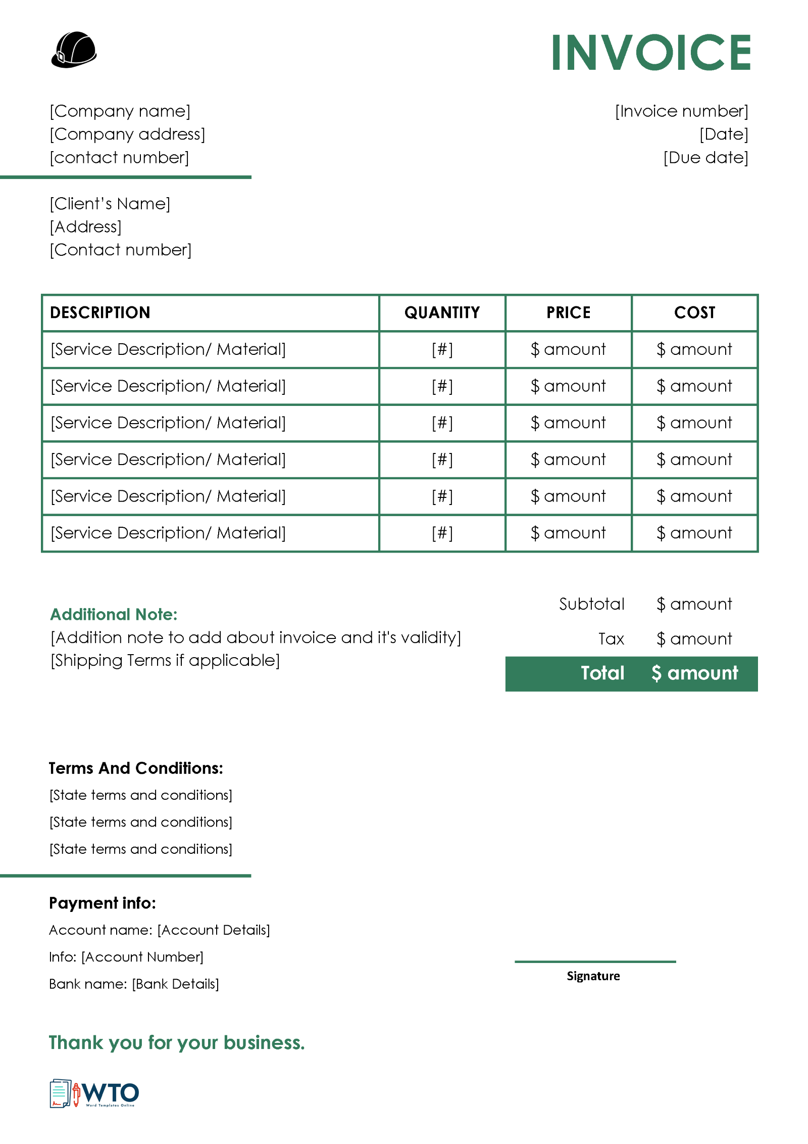 Building Your Construction Invoice - Template