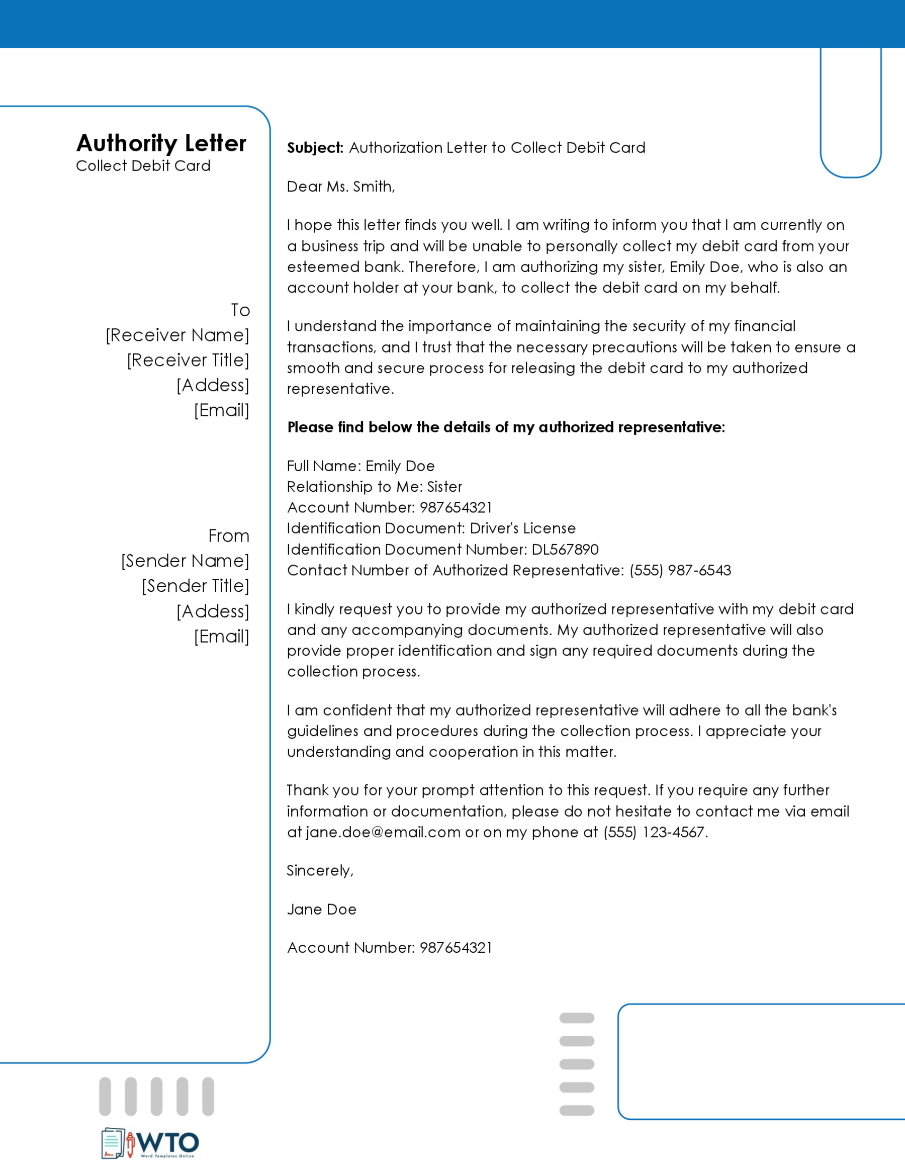 Sample AuthorizationLetter to Collect Documents-Free Downloadable