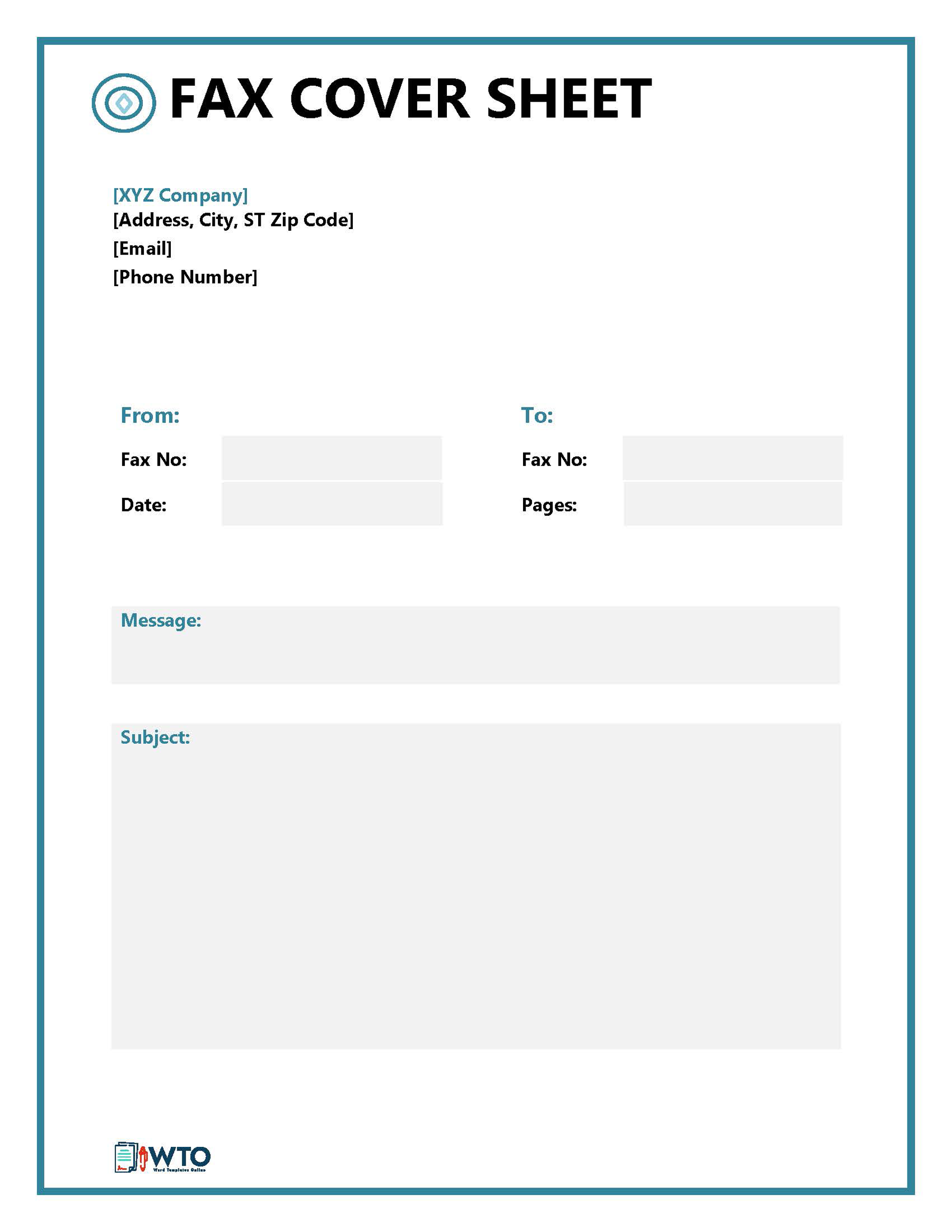 Free Customizable Fax Cover Sheet Template 08 as Word Document