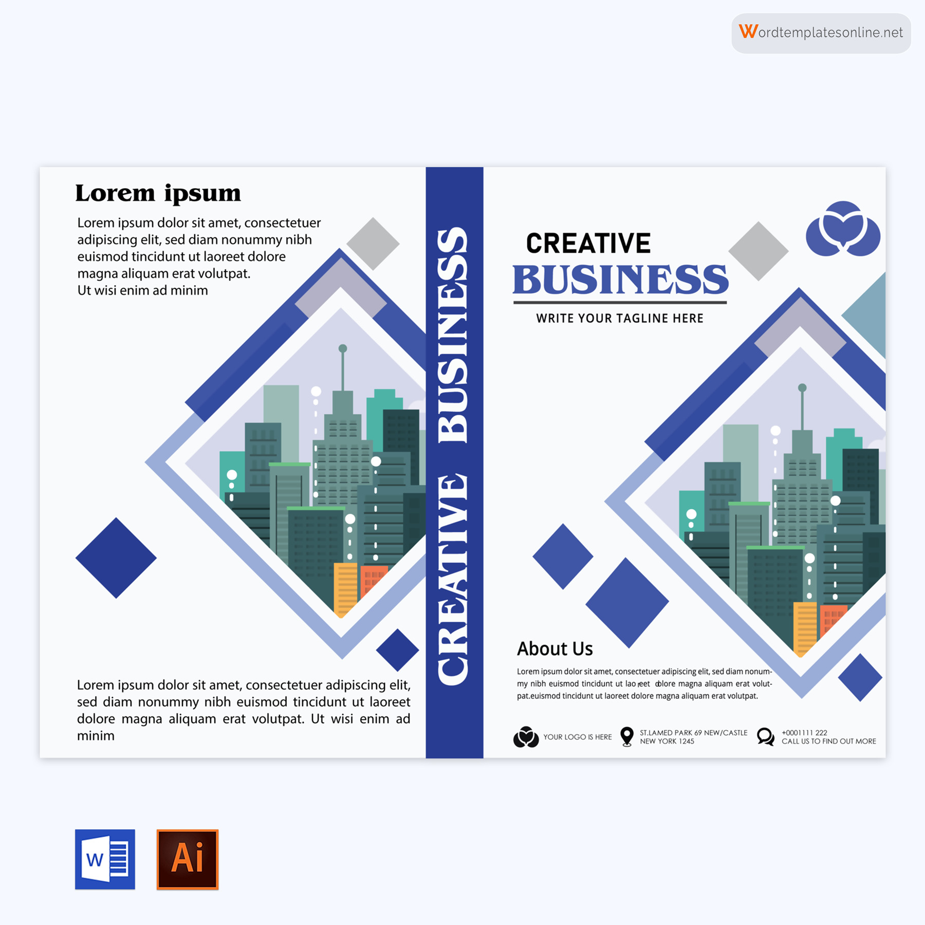 Free Printable Business Book cover Template in Word and Illustrator