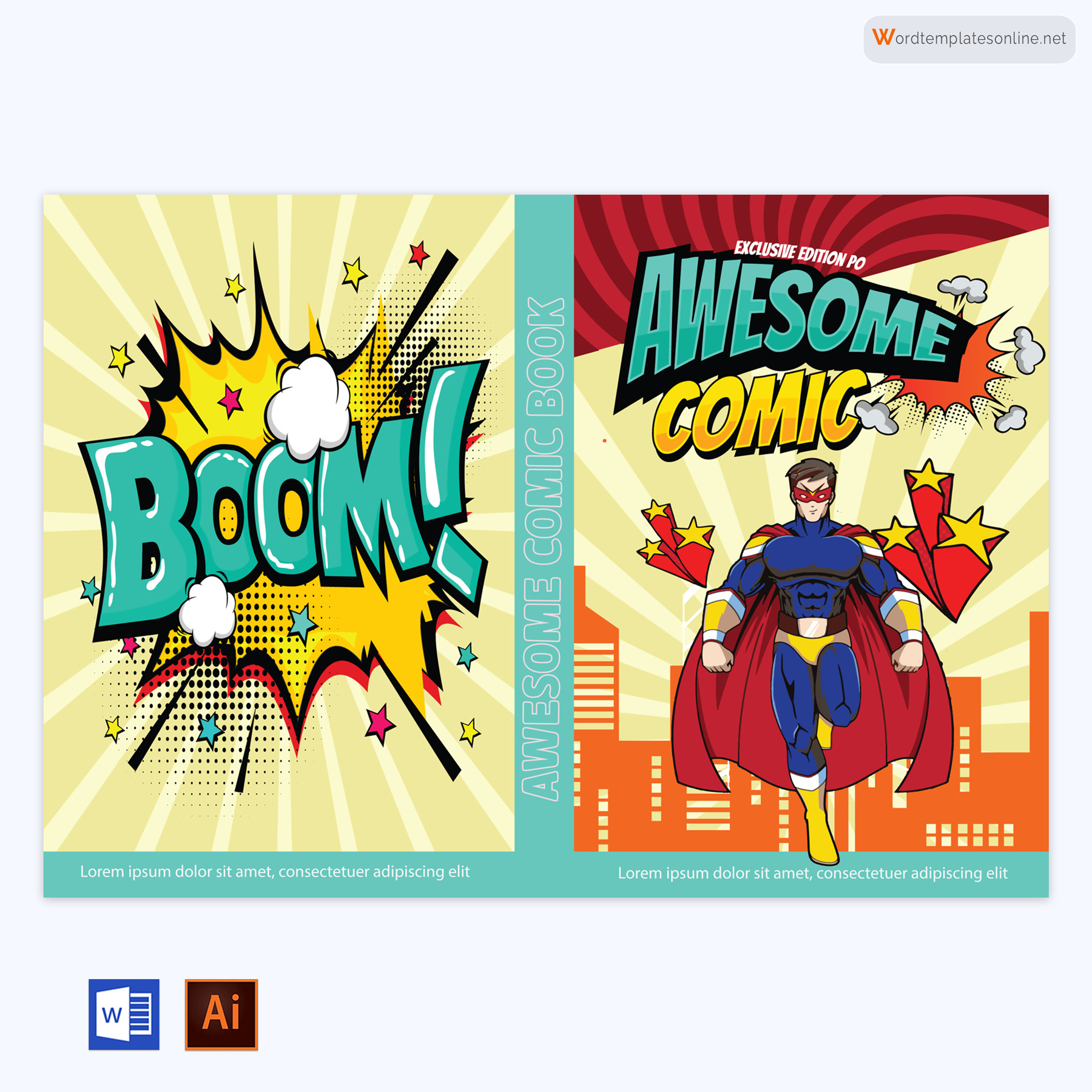 Free Sample Comic Book Cover Template in Word and Illustrator