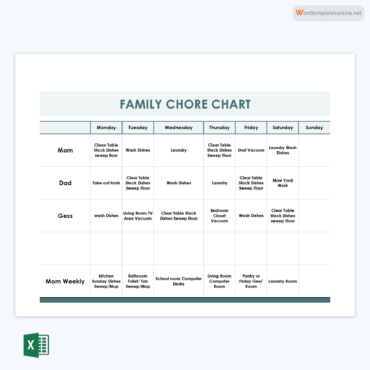 10 Free Family Chore Chart Templates - Printable