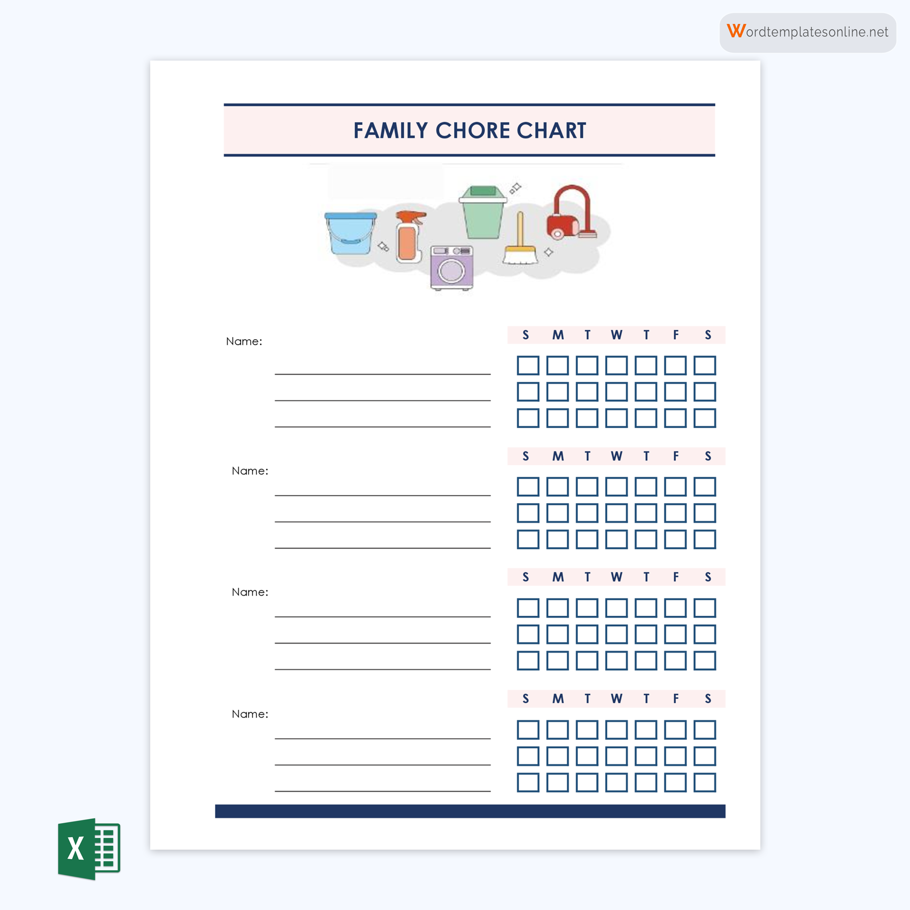 Family Chore Chart Template for Free