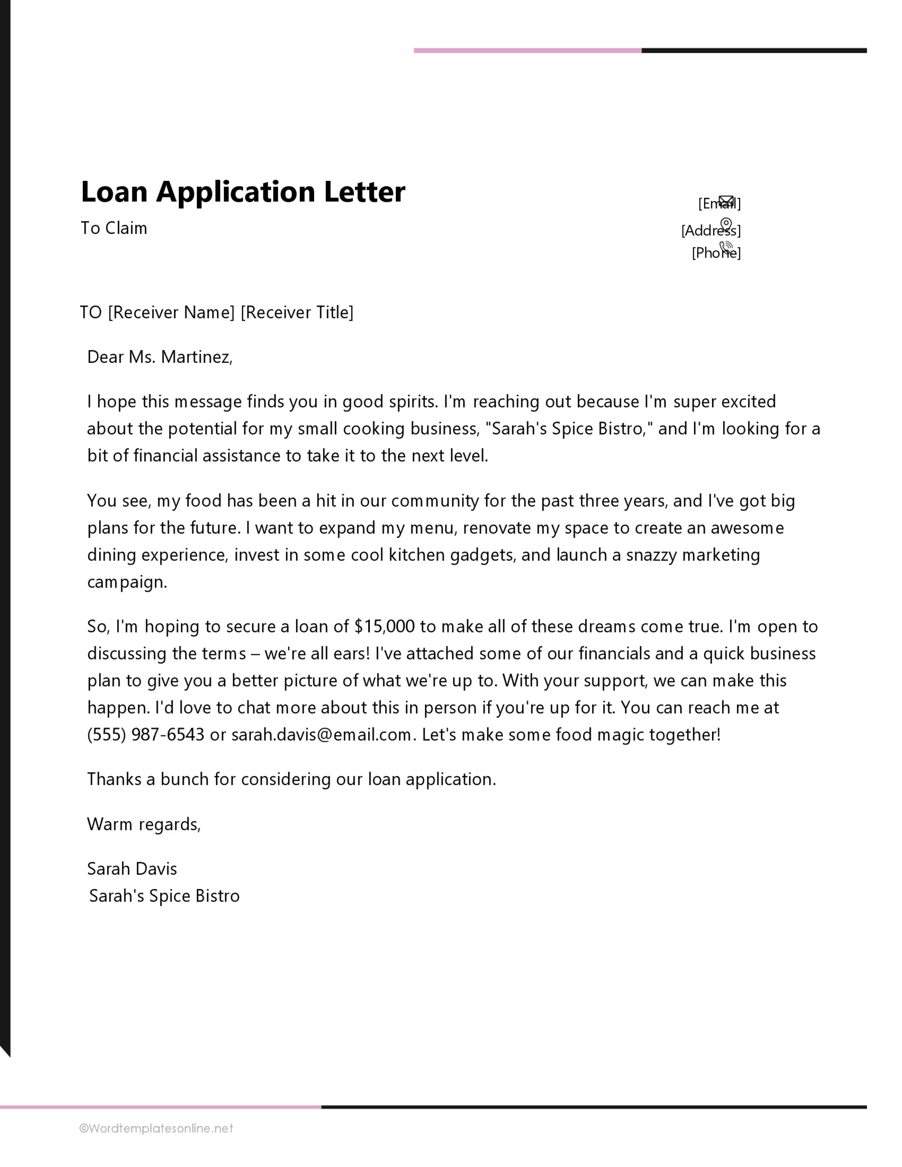 Editable Loan Application Template for Free