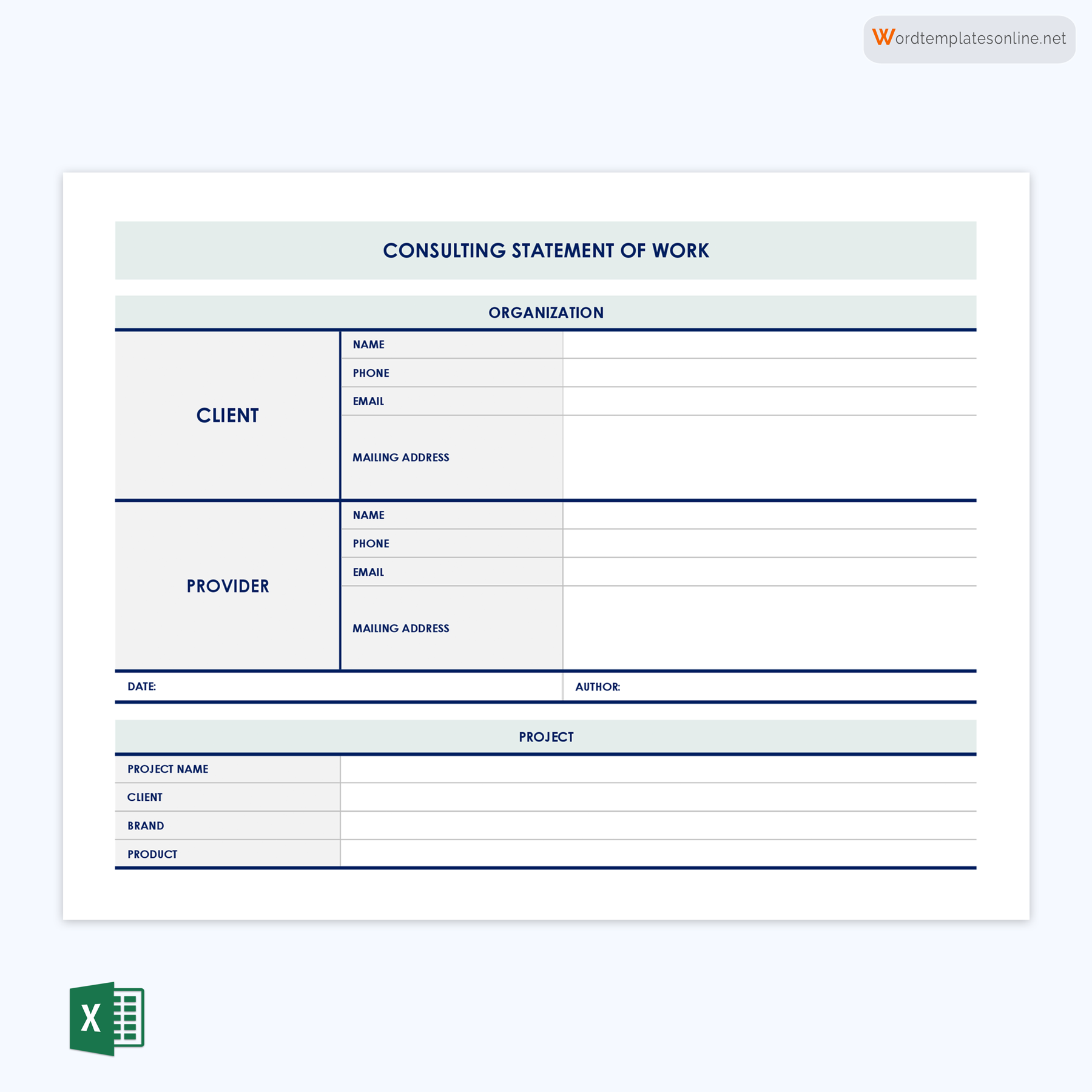 Professional Downloadable Consulting Statement of Work Template as Word File