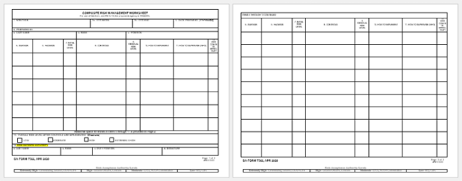 Army assessment template
