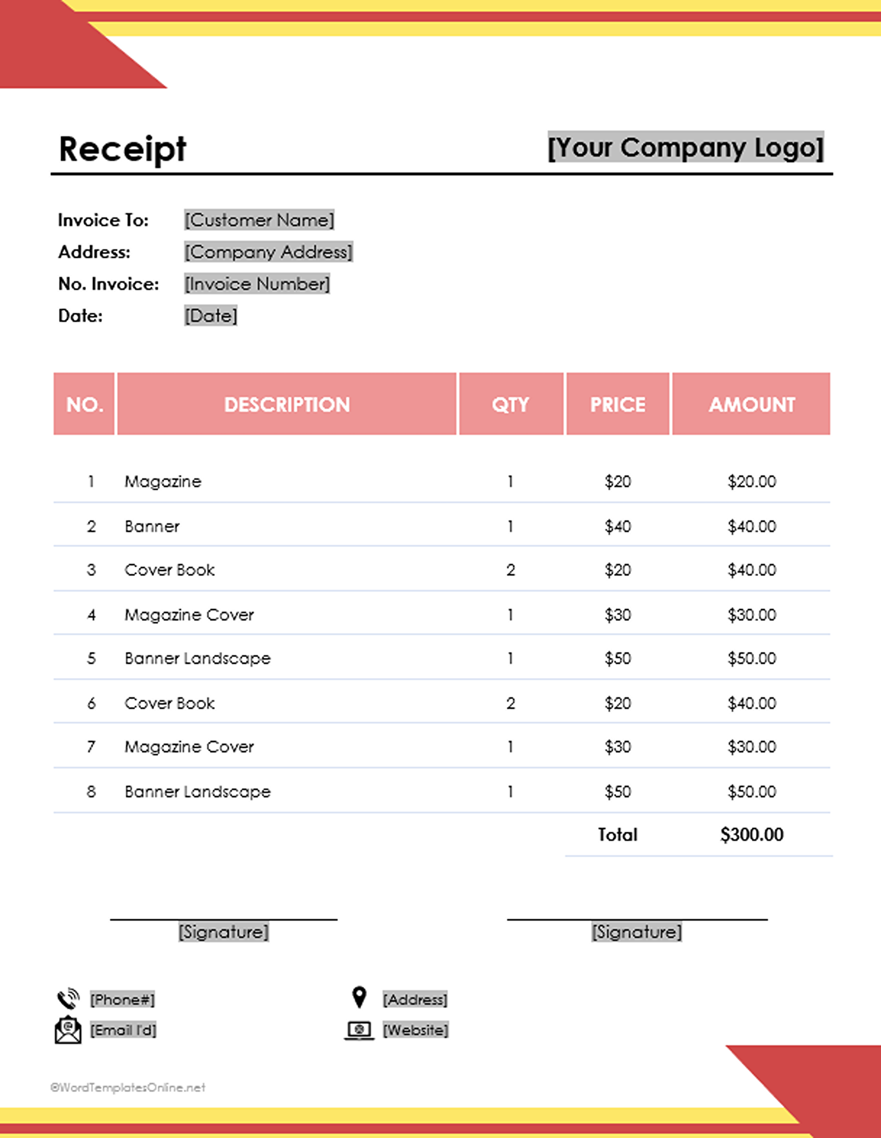 Printable Payment Receipt Template 27