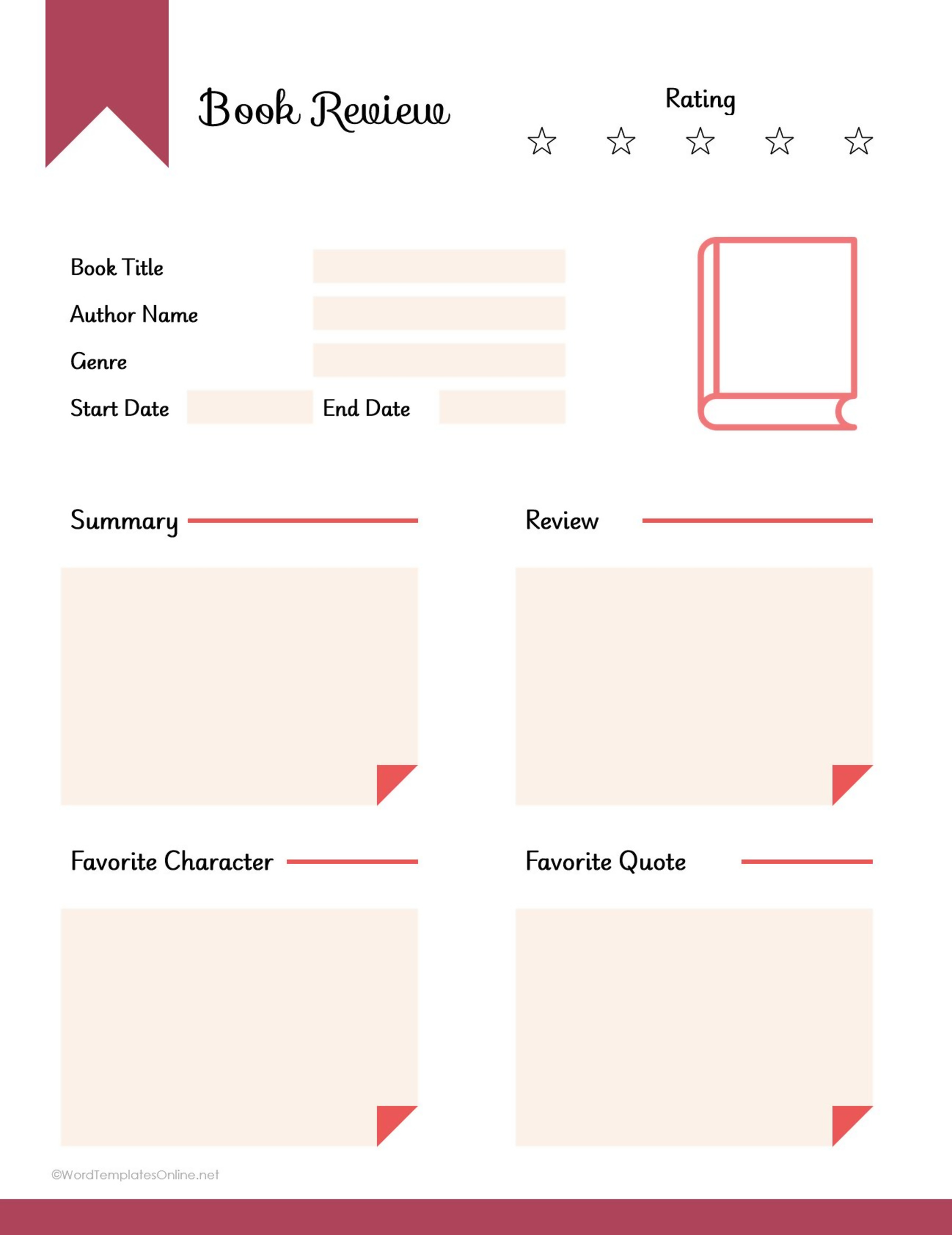 User-friendly MS Word template for creating professional book reviews