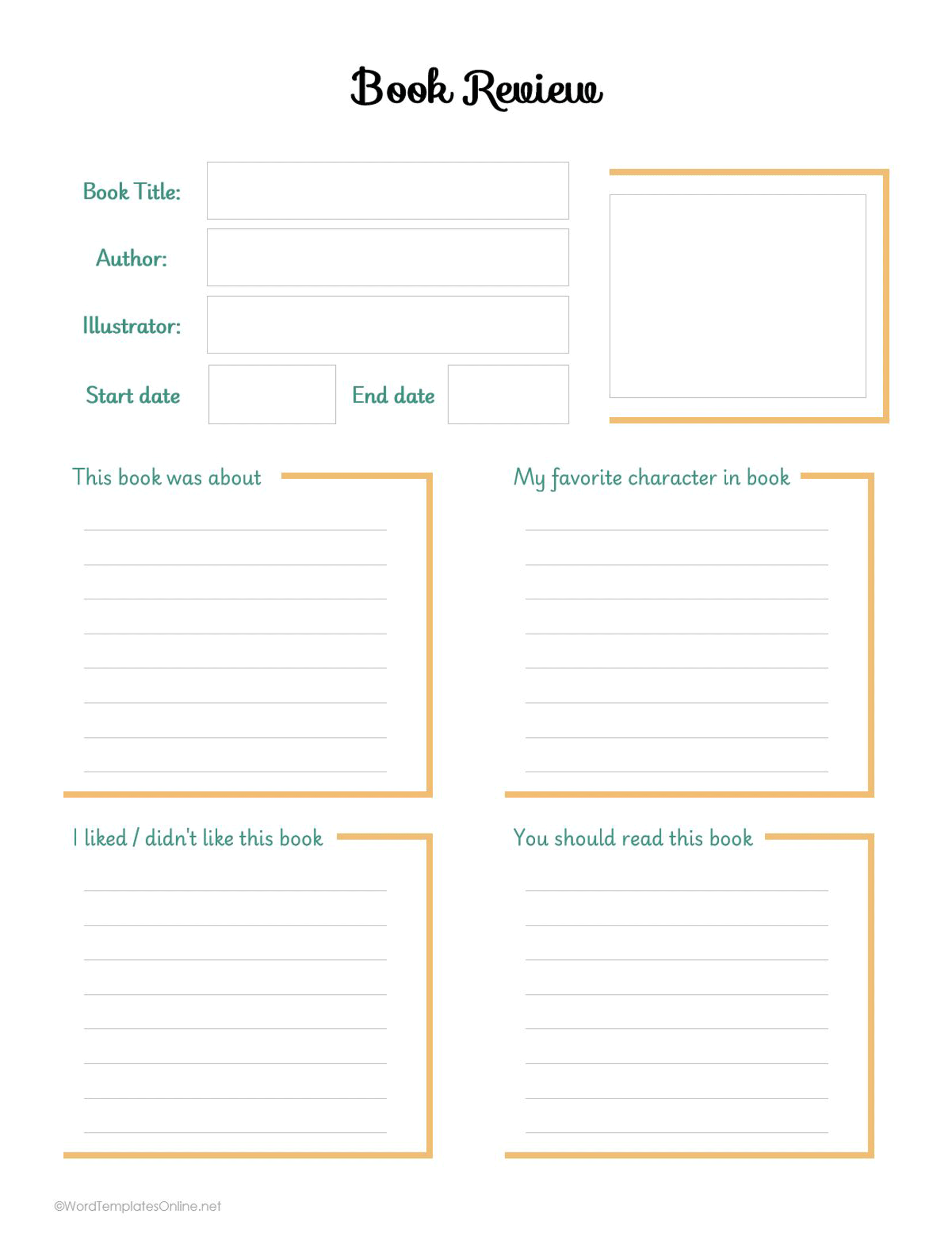 MS Word template for writing comprehensive book reviews