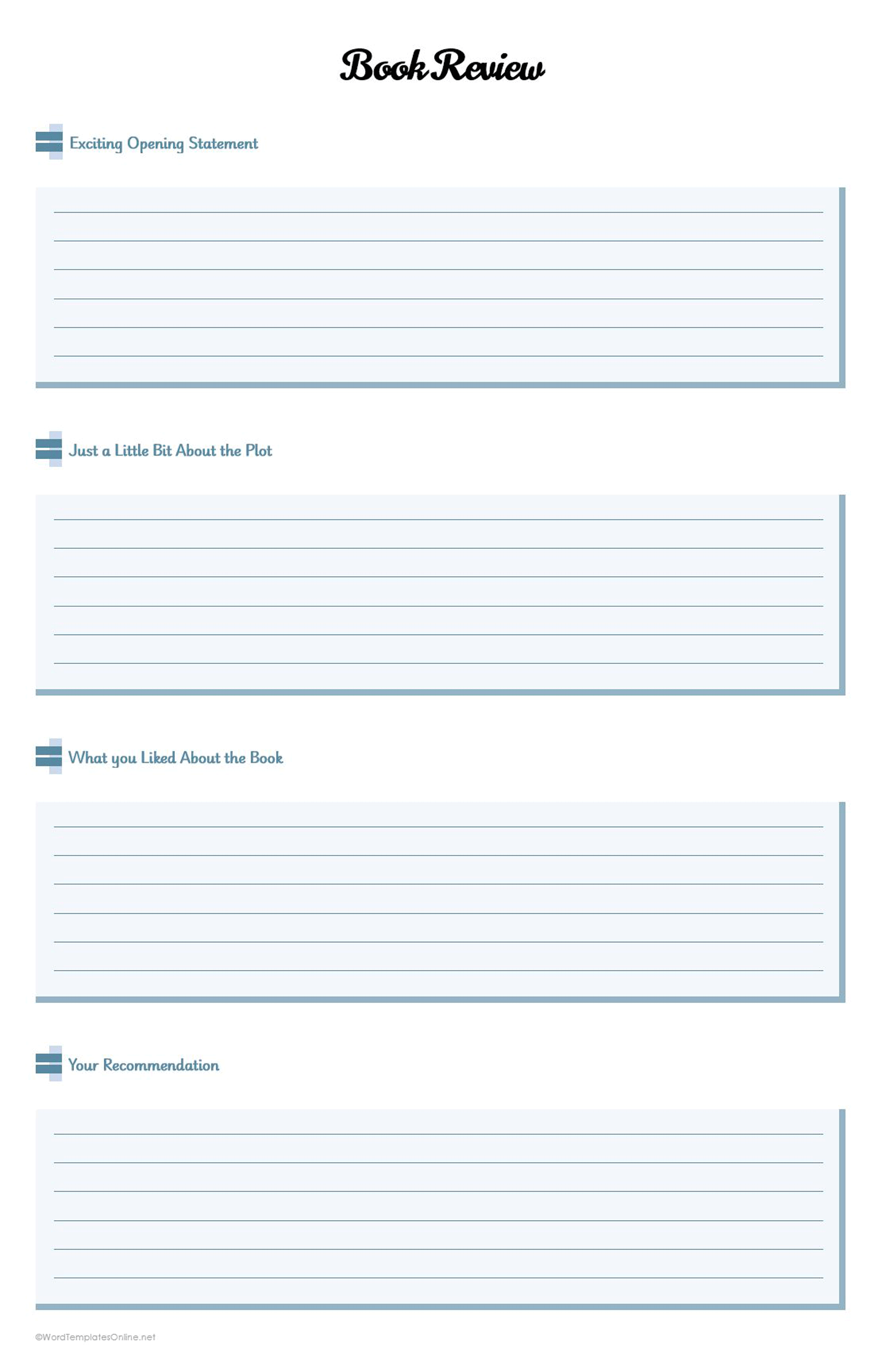 Editable Book Review Template in Word format free download