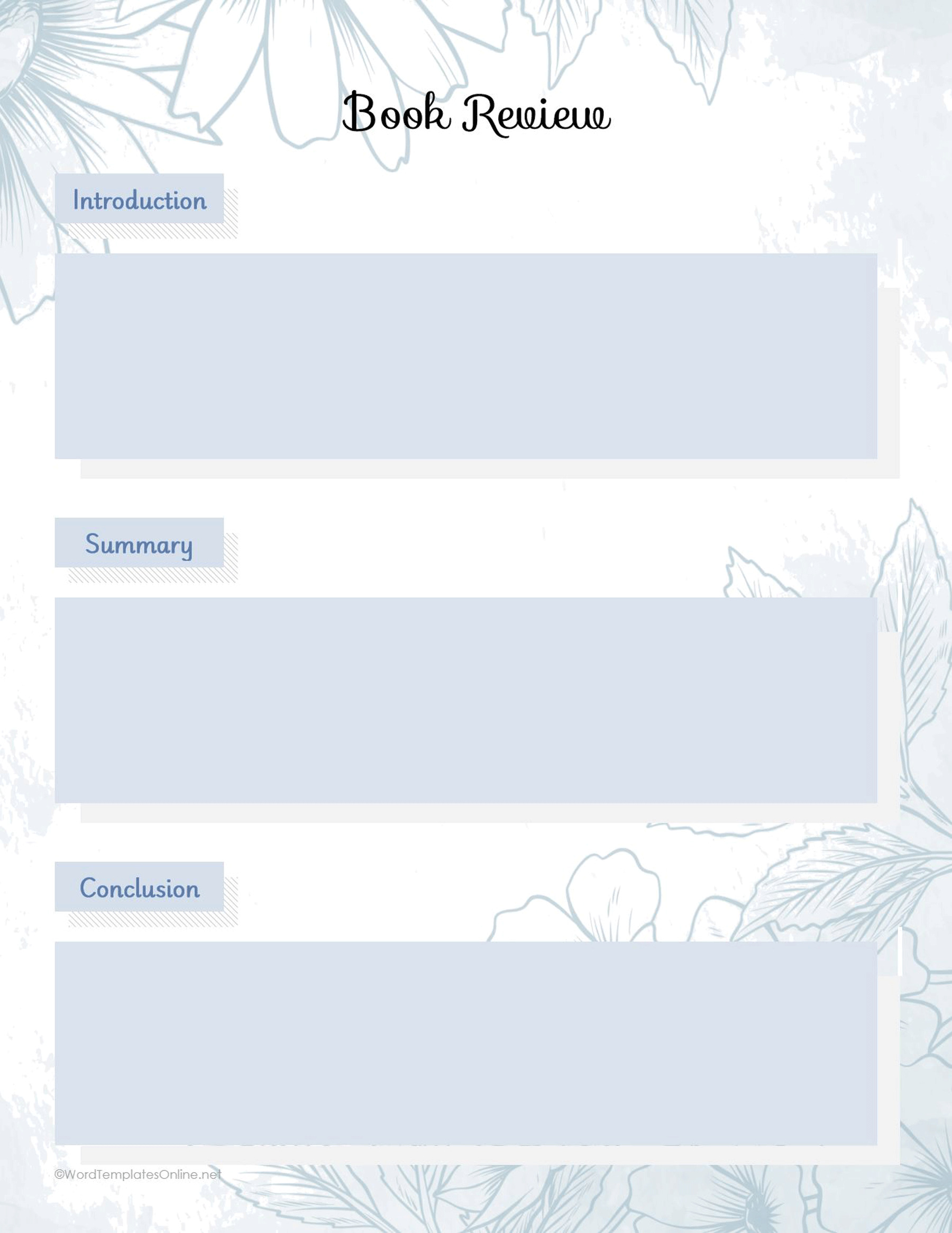 Professional MS Word template for writing detailed and structured book reviews