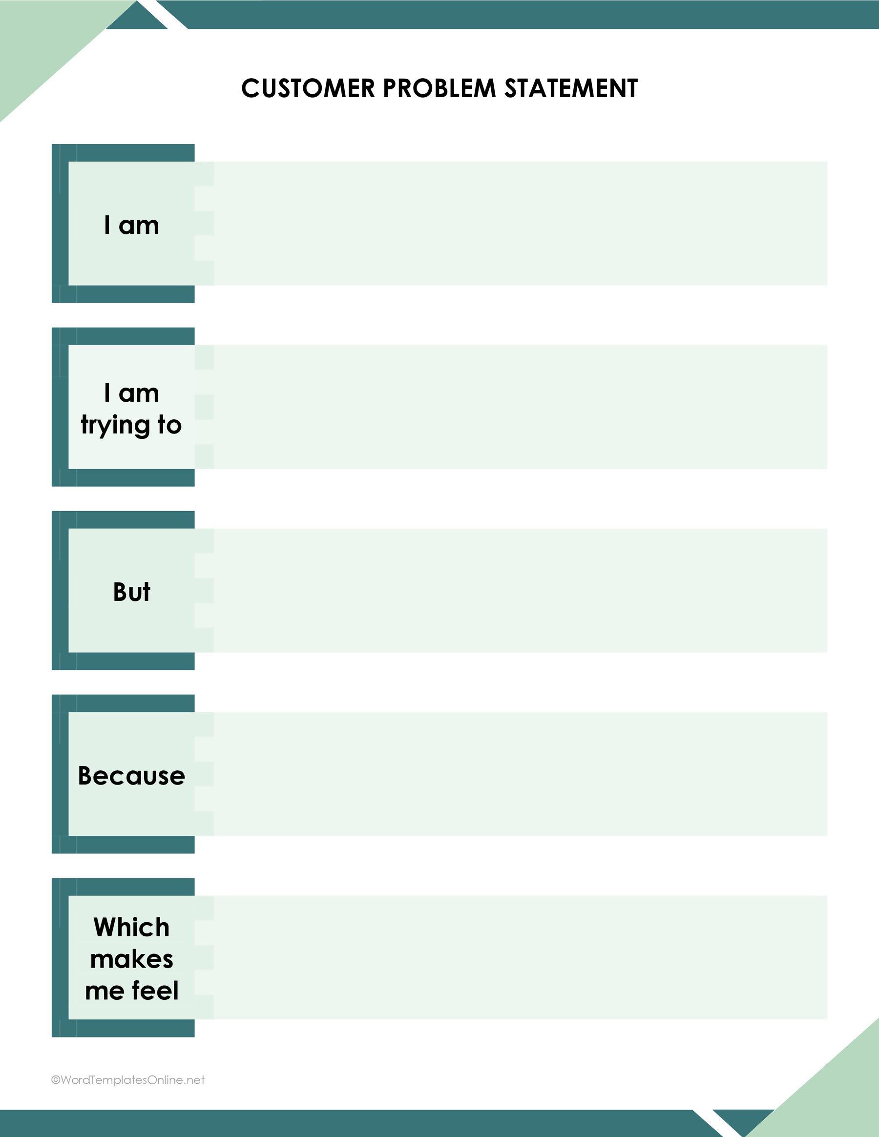 CUSTOMER PROBLEM STATEMENT TEMPLATE FREE DOWNLOAD IN G DOCS FORMAT