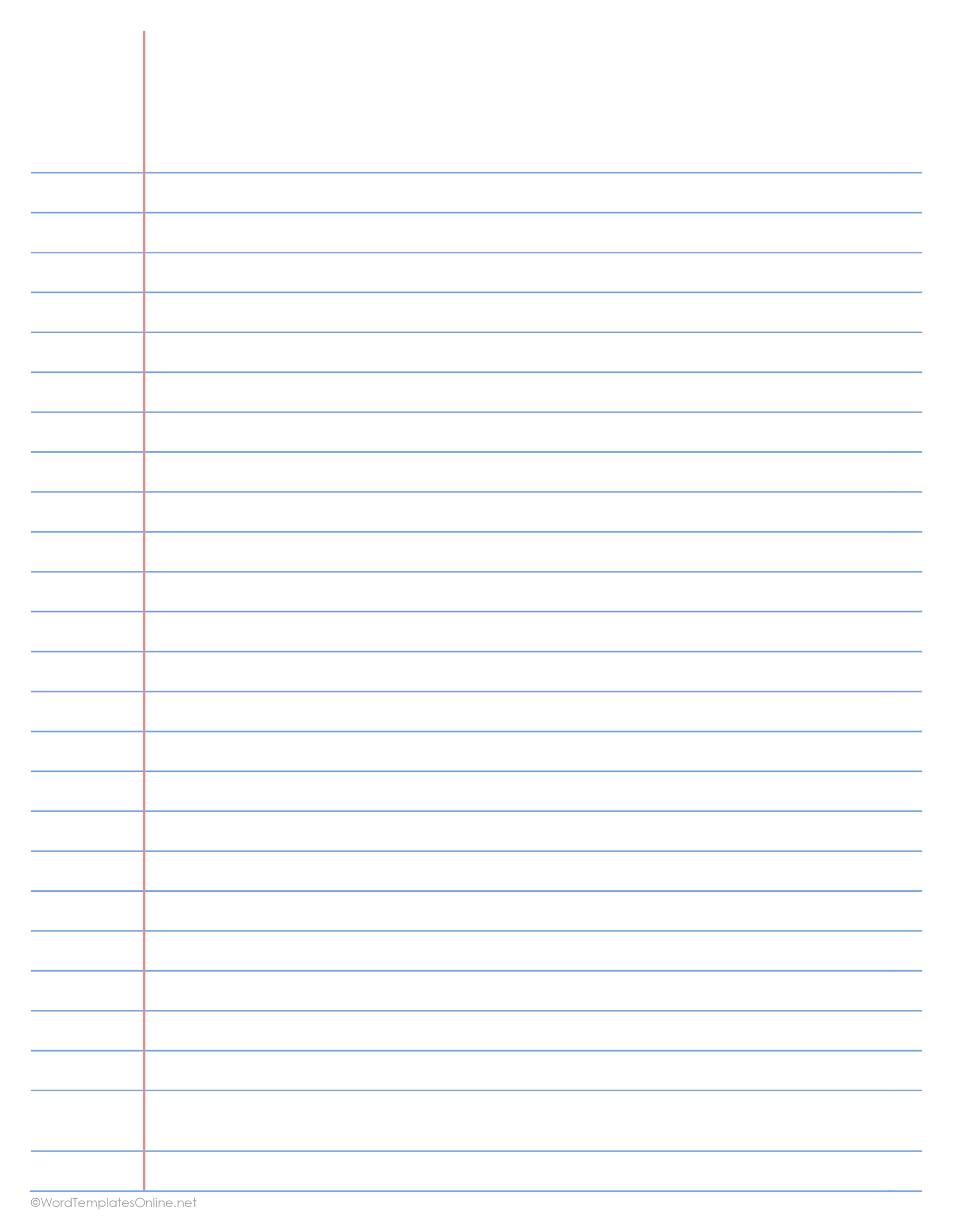 Wide Ruled Lined Paper FREE DOWNLOAD IN MS WORD