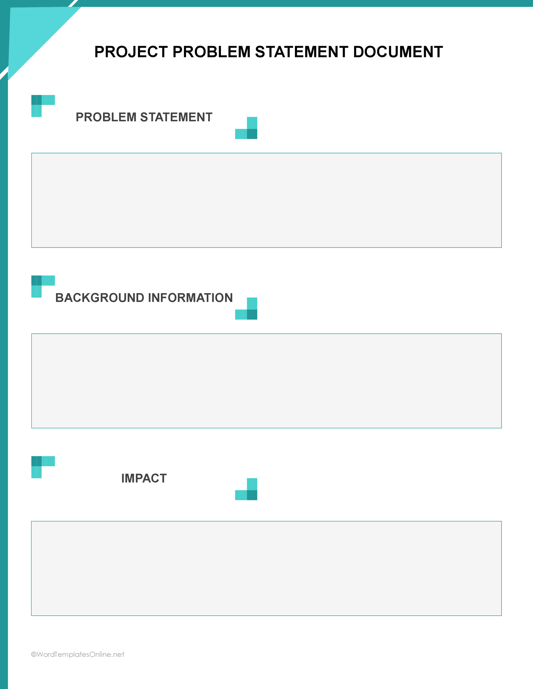 Free Downloadable project problem statement template in ms word format