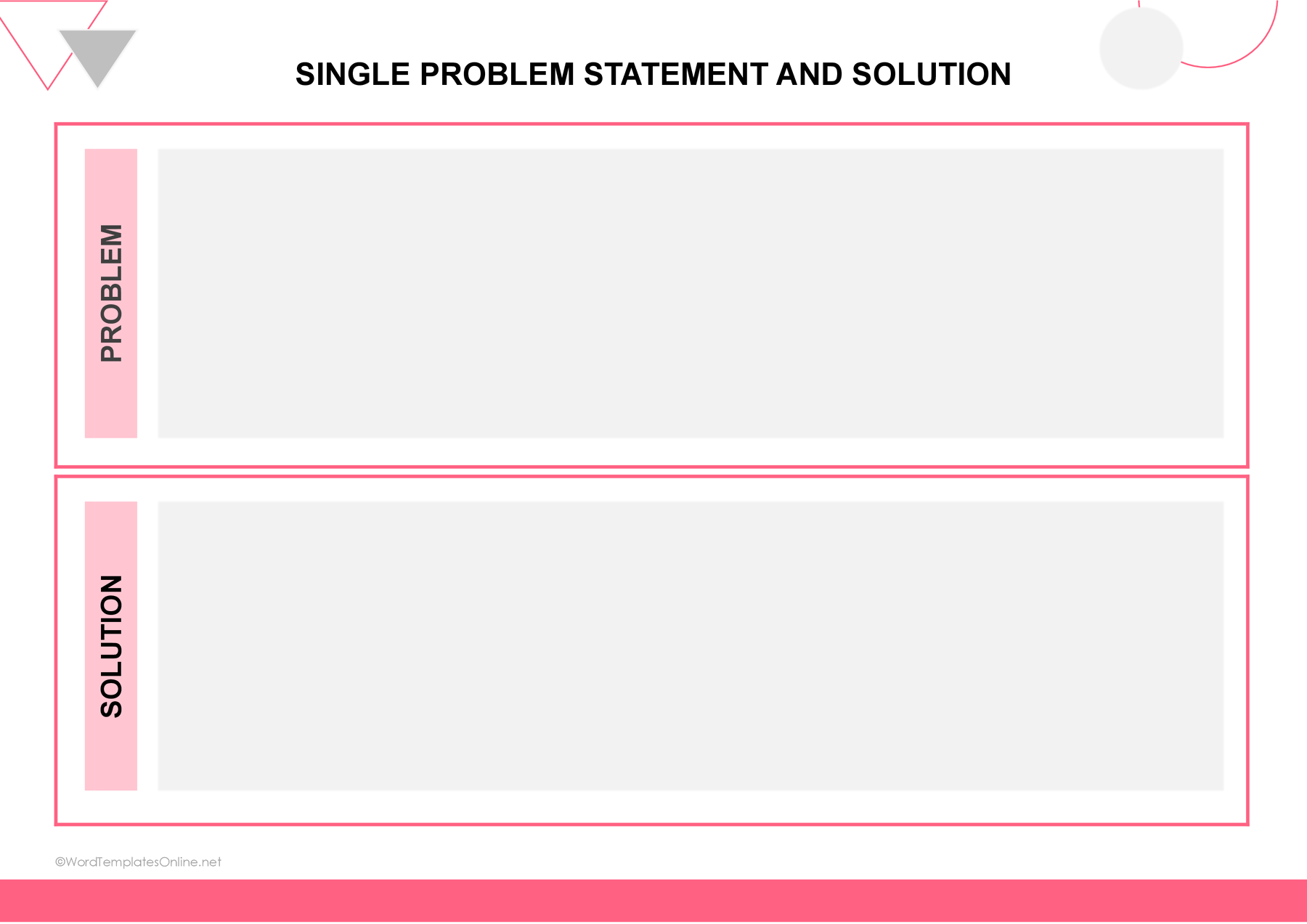 single problem statement problem template available in word format 