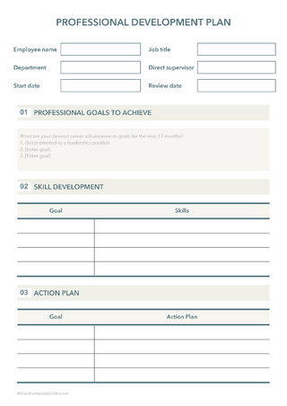 6 Free Professional Development Plan Templates